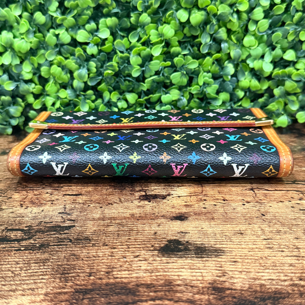 Louis Vuitton x Takashi Murakami Black Multicolor Wallet