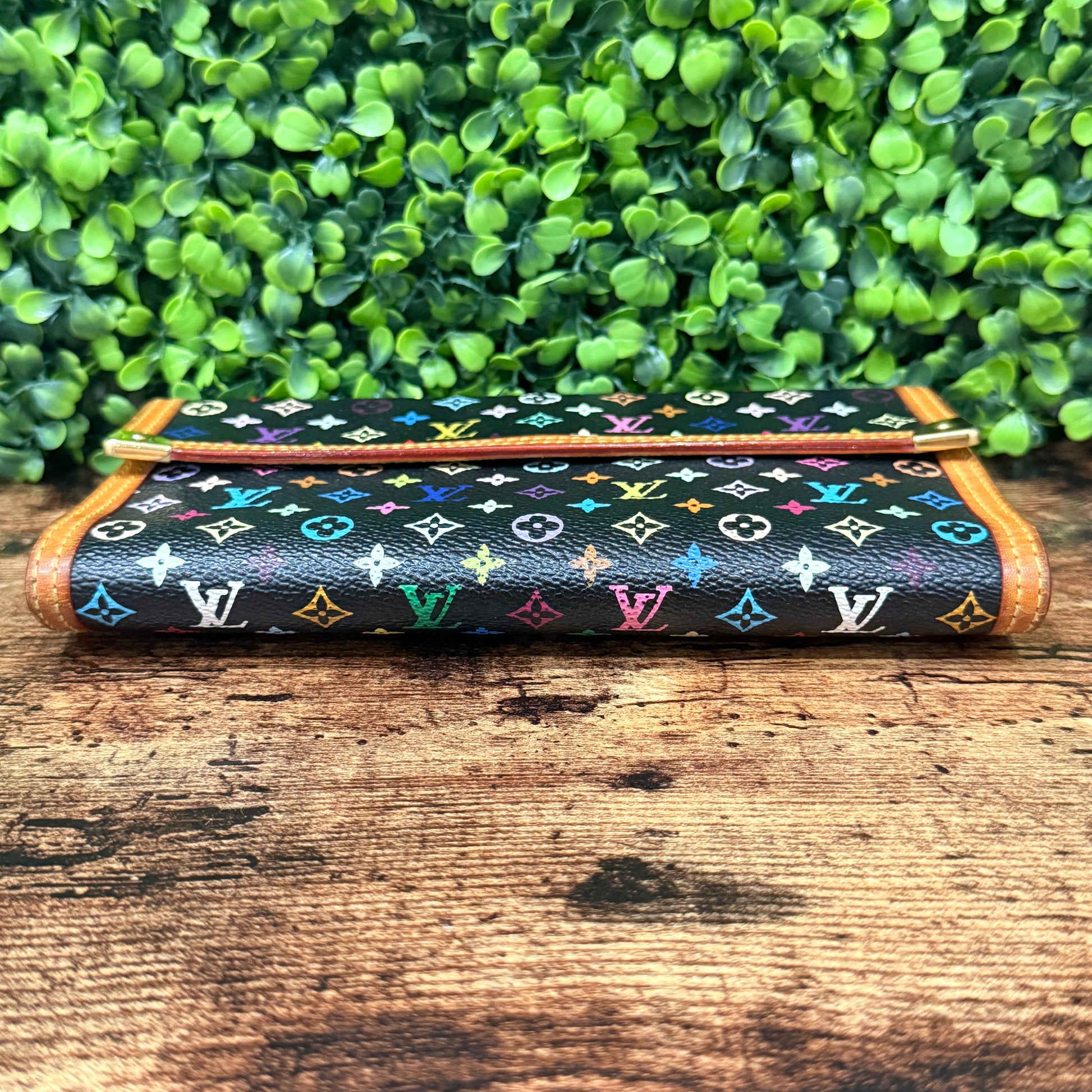 Louis Vuitton x Takashi Murakami Black Multicolor Wallet