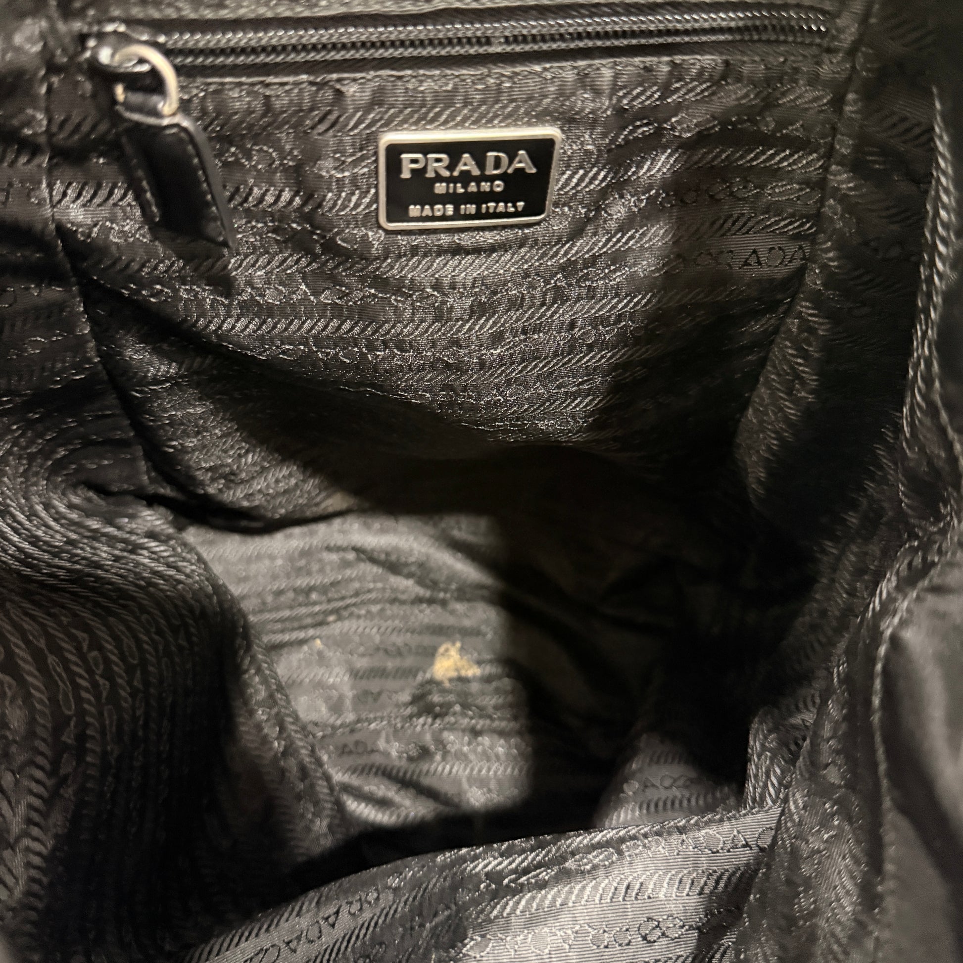 Prada Black Tessuto Drawstring Backpack