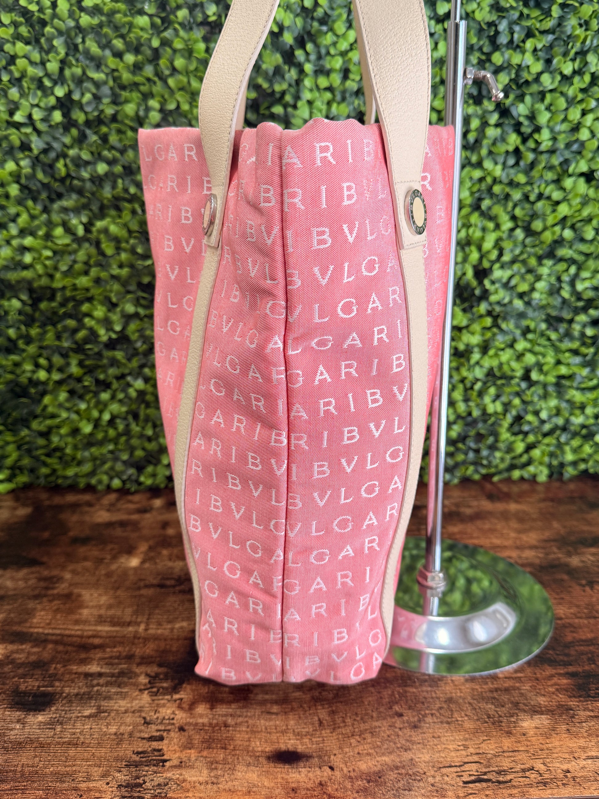 Bvlgari Pink Logomania Tote Bag