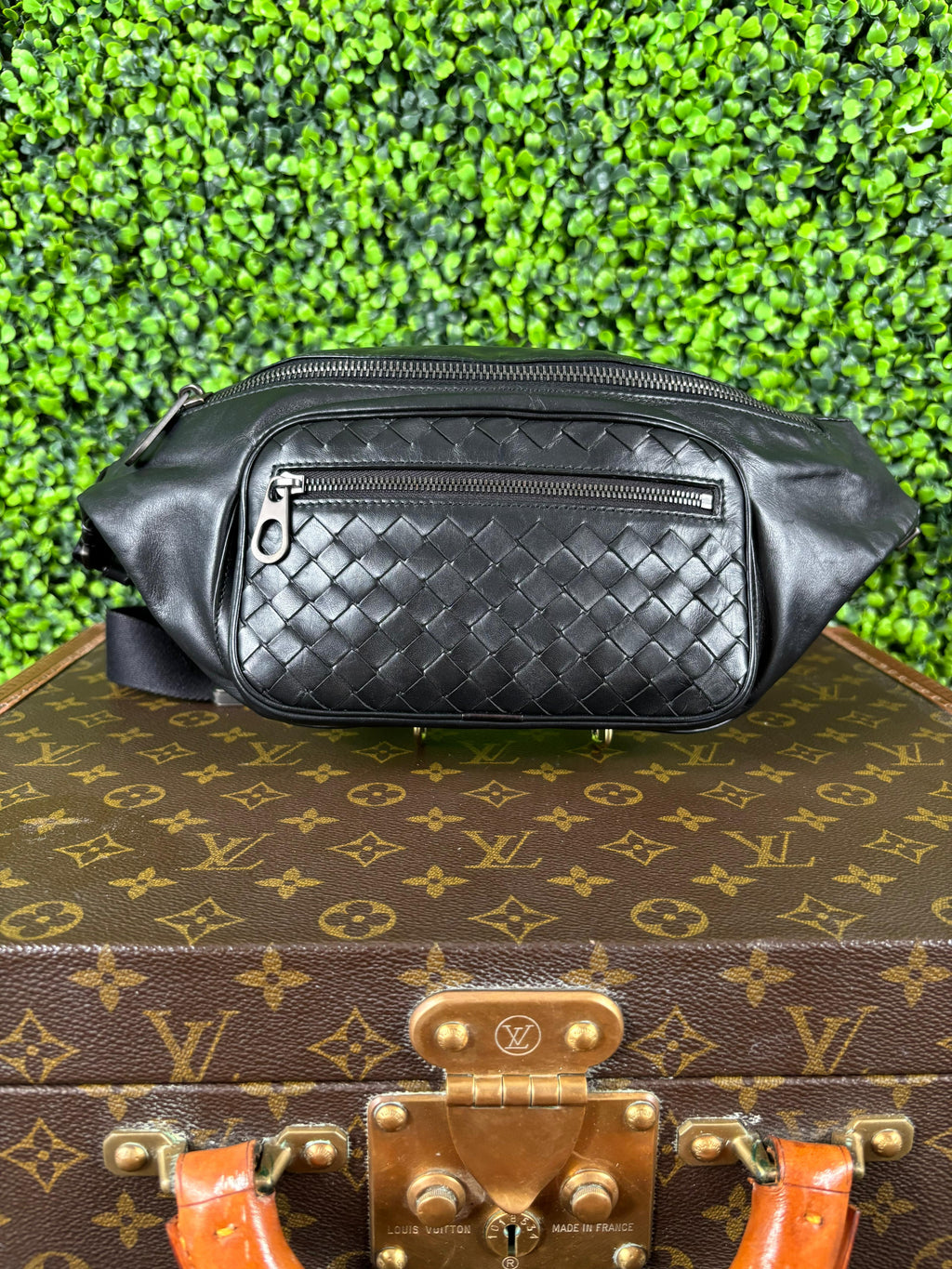 Bottega Veneta Black Intrecciato Belt Bag