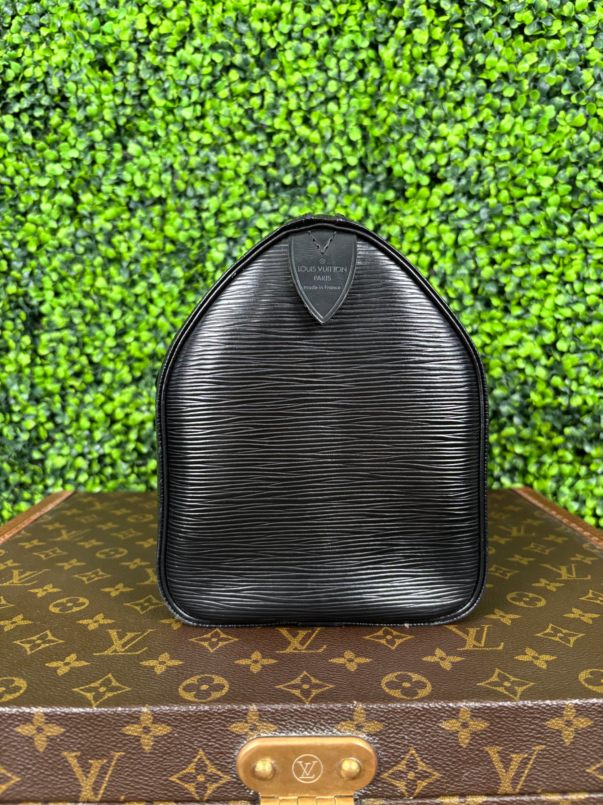Louis Vuitton Black Speedy 25 Epi Leather