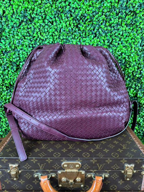 Bottega Veneta Burgundy Intrecciato Bag