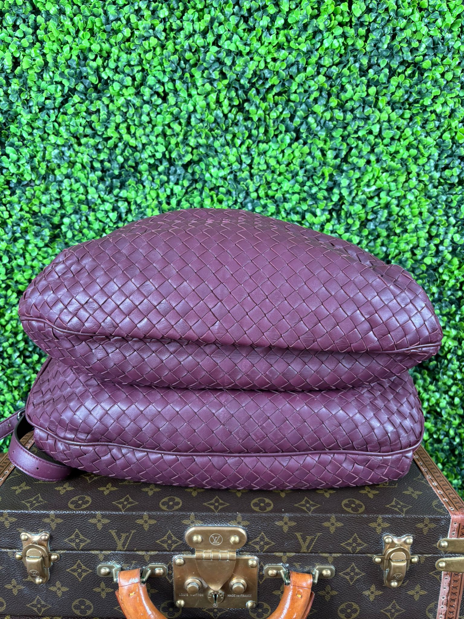 Bottega Veneta Burgundy Intrecciato Bag
