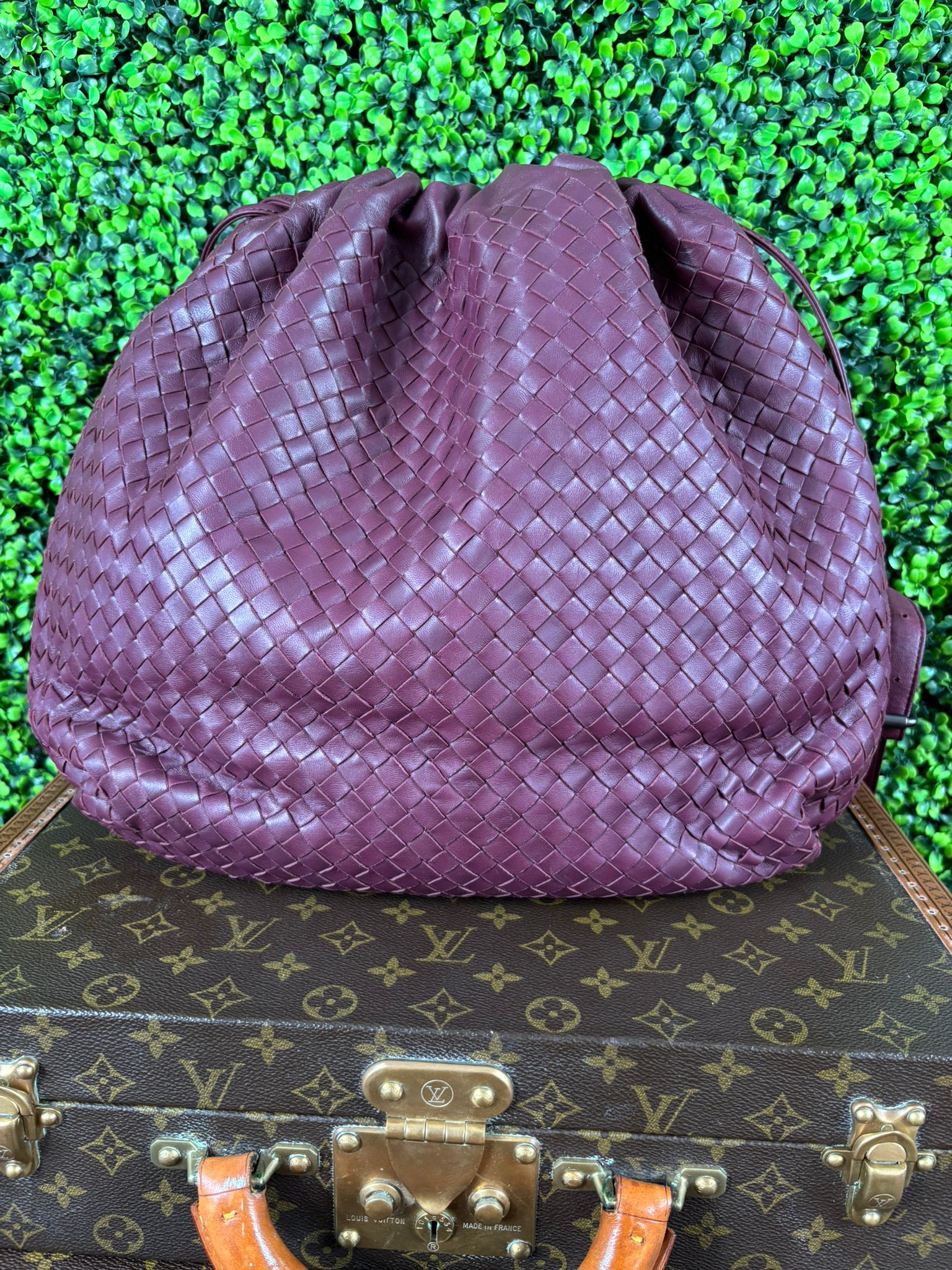 Bottega Veneta Burgundy Intrecciato Bag