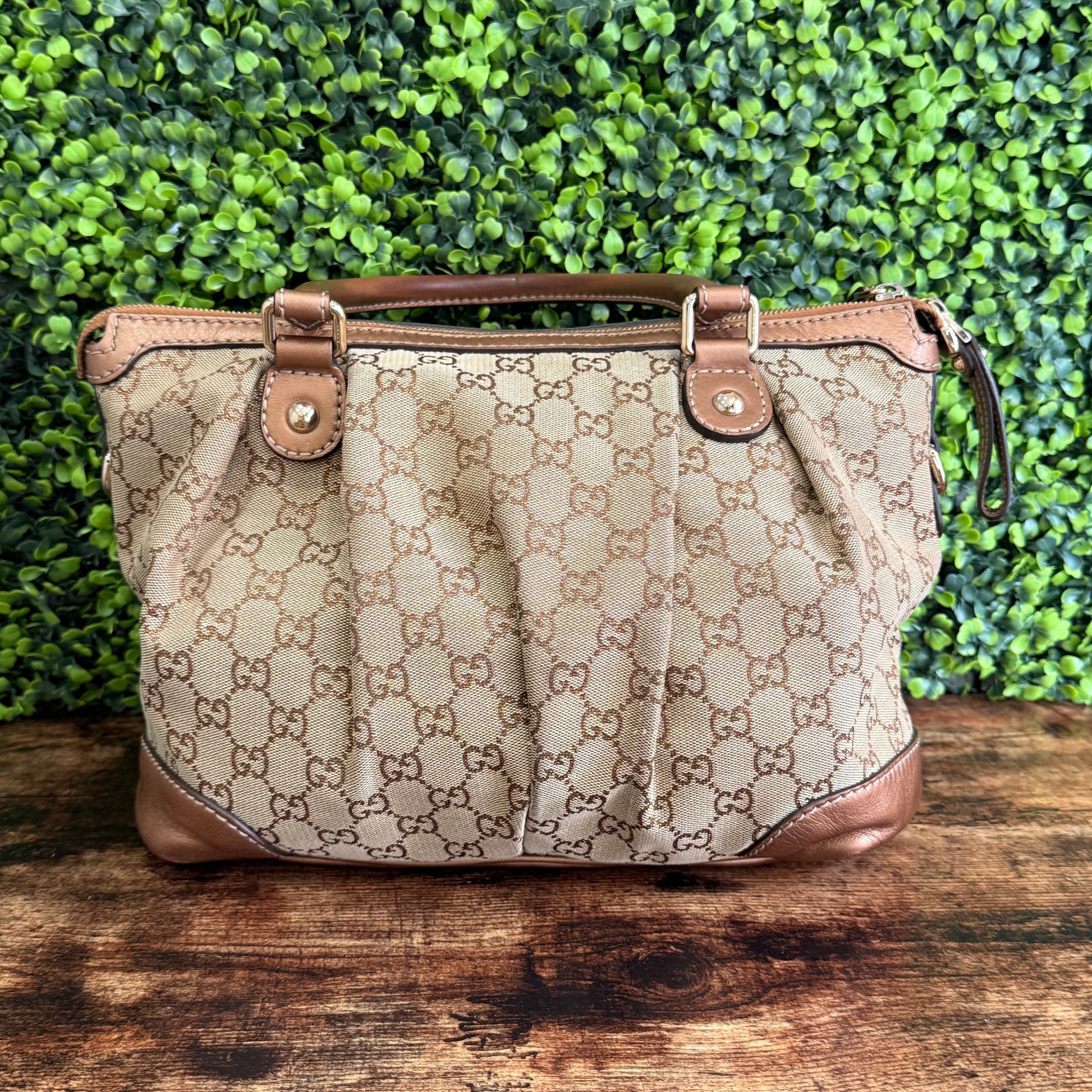 Gucci GG Canvas Sukey Satchel Bag