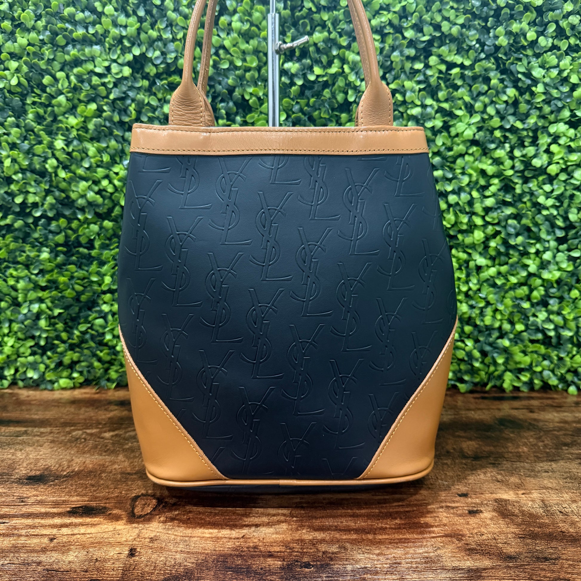 YSL Vintage Bicolor Brown and Noir Bag
