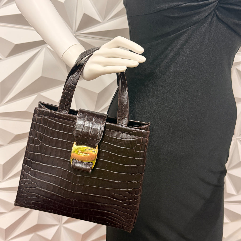 Salvatore Ferragamo Vera Leather Handbag