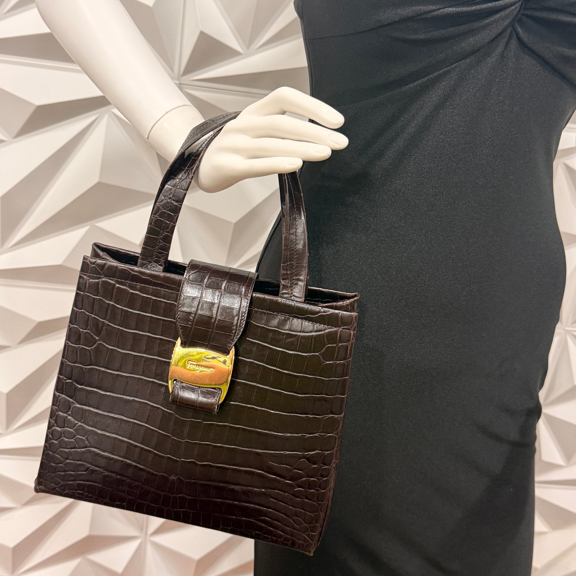 Salvatore Ferragamo Vera Leather Handbag