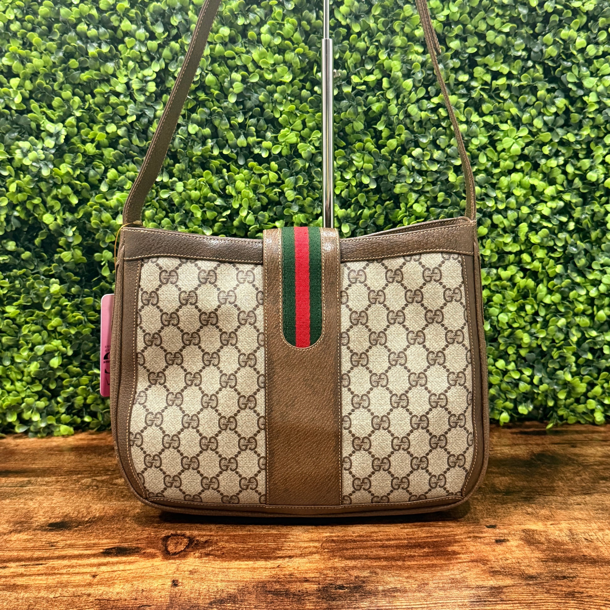 Gucci Vintage GG Web Sherry Line Boots