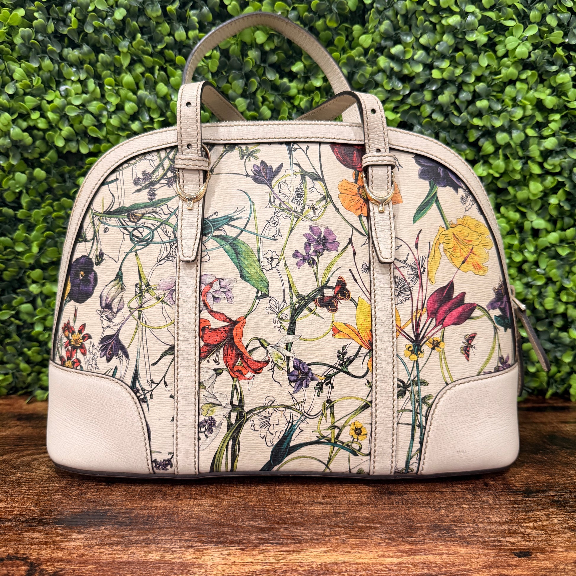 Gucci Floral Print Dome Bag