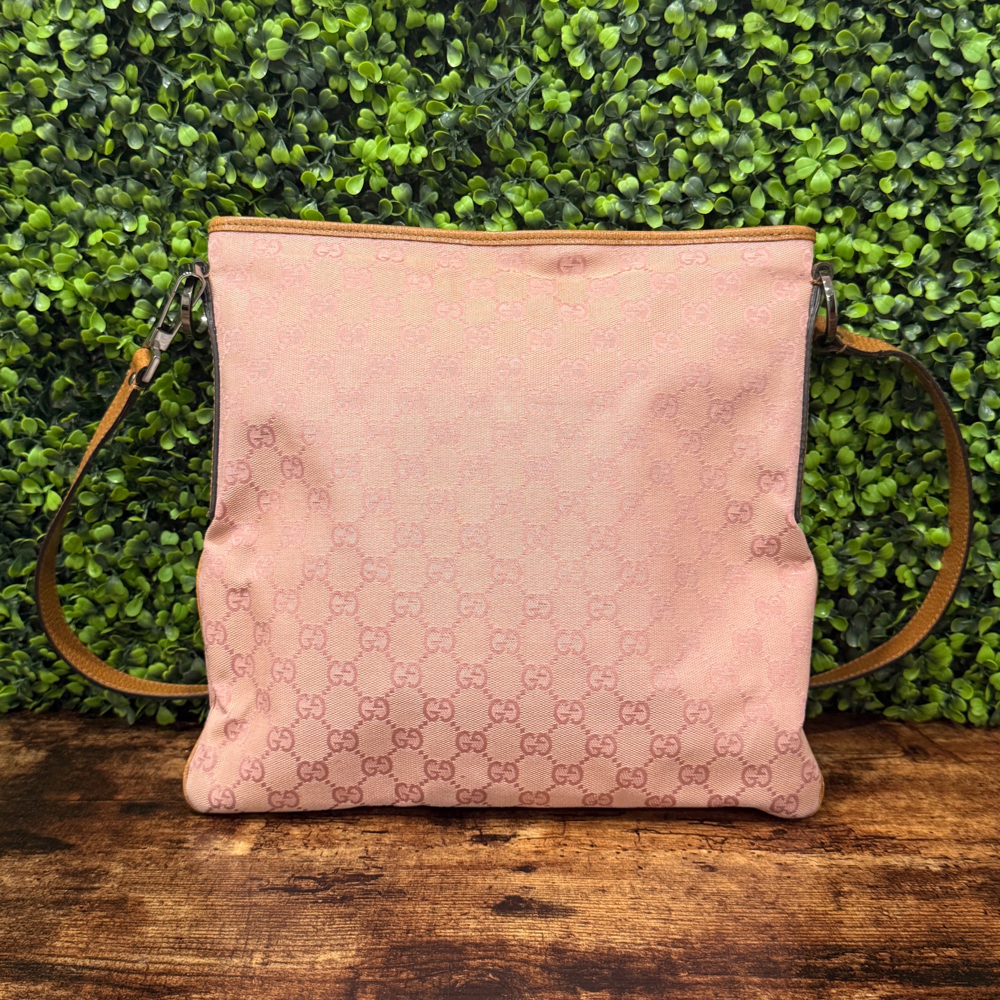 Gucci Pink GG Canvas Crossbody Bag