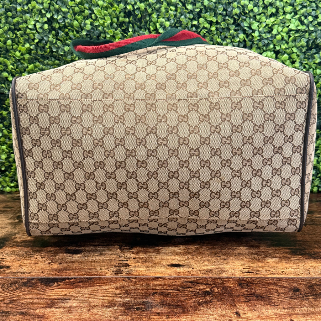 Gucci GG Canvas Web Duffle Bag