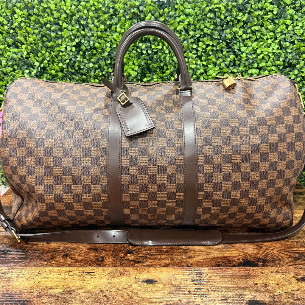Louis Vuitton Keepall Damier Ebene w/Strap