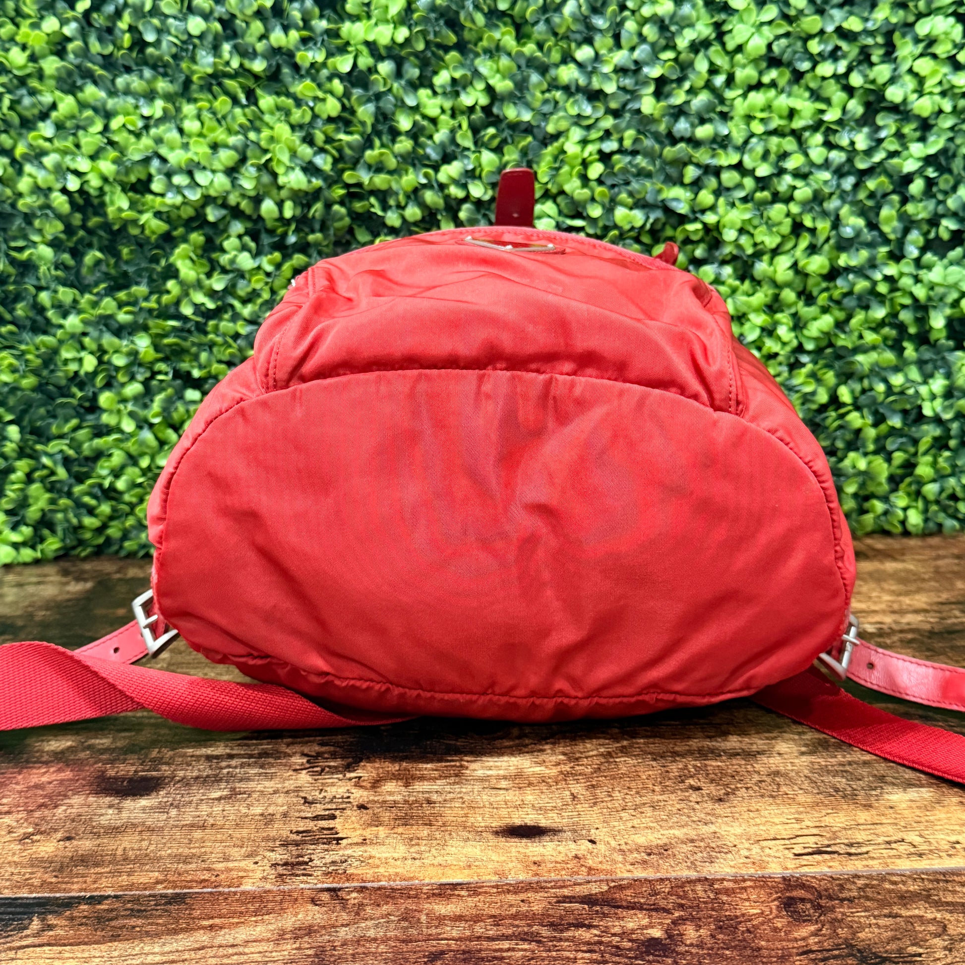 Prada Red Tessuto Drawstring Backpack