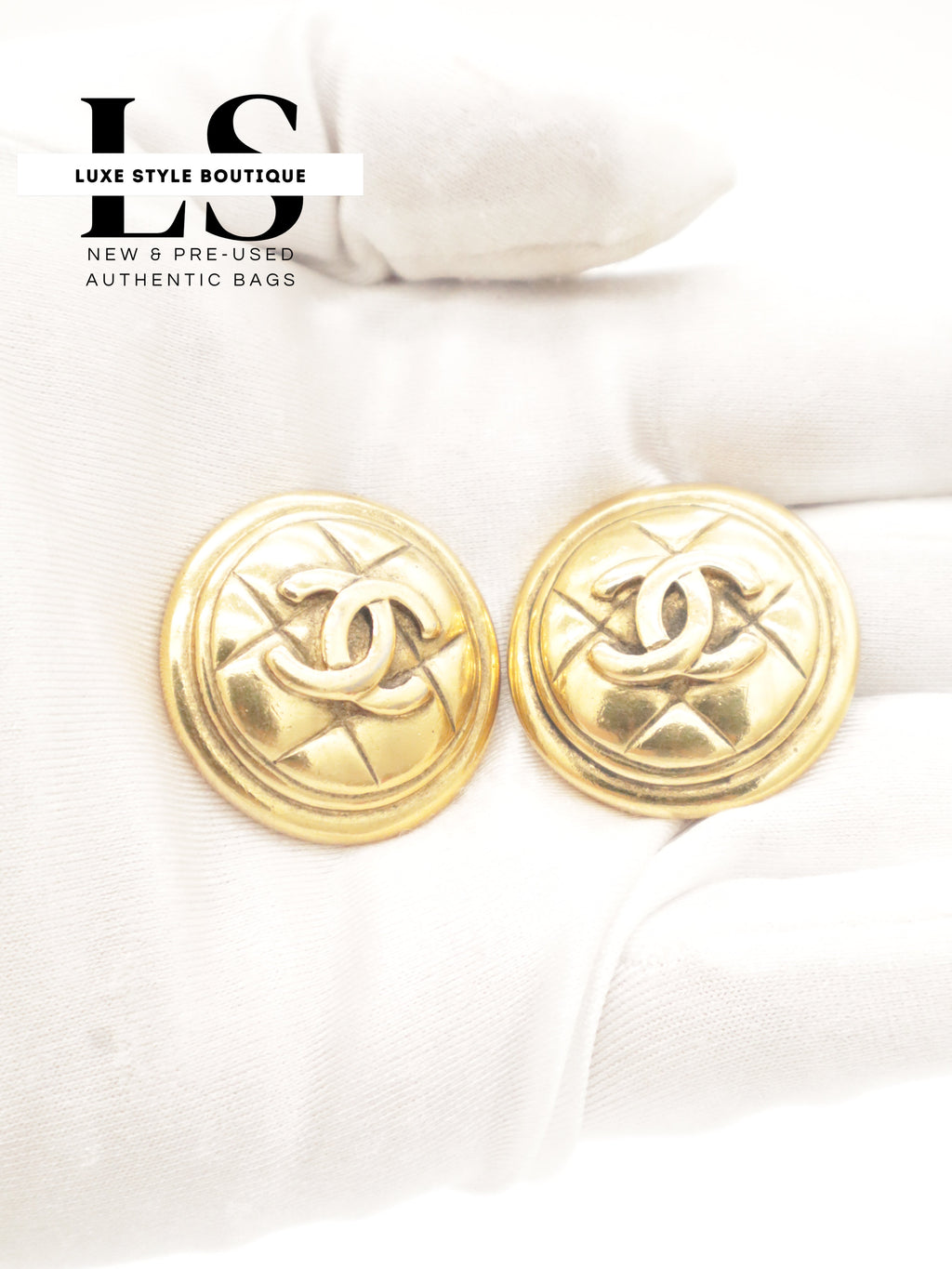 Chanel CC Gold Plated Clip-On Earrings