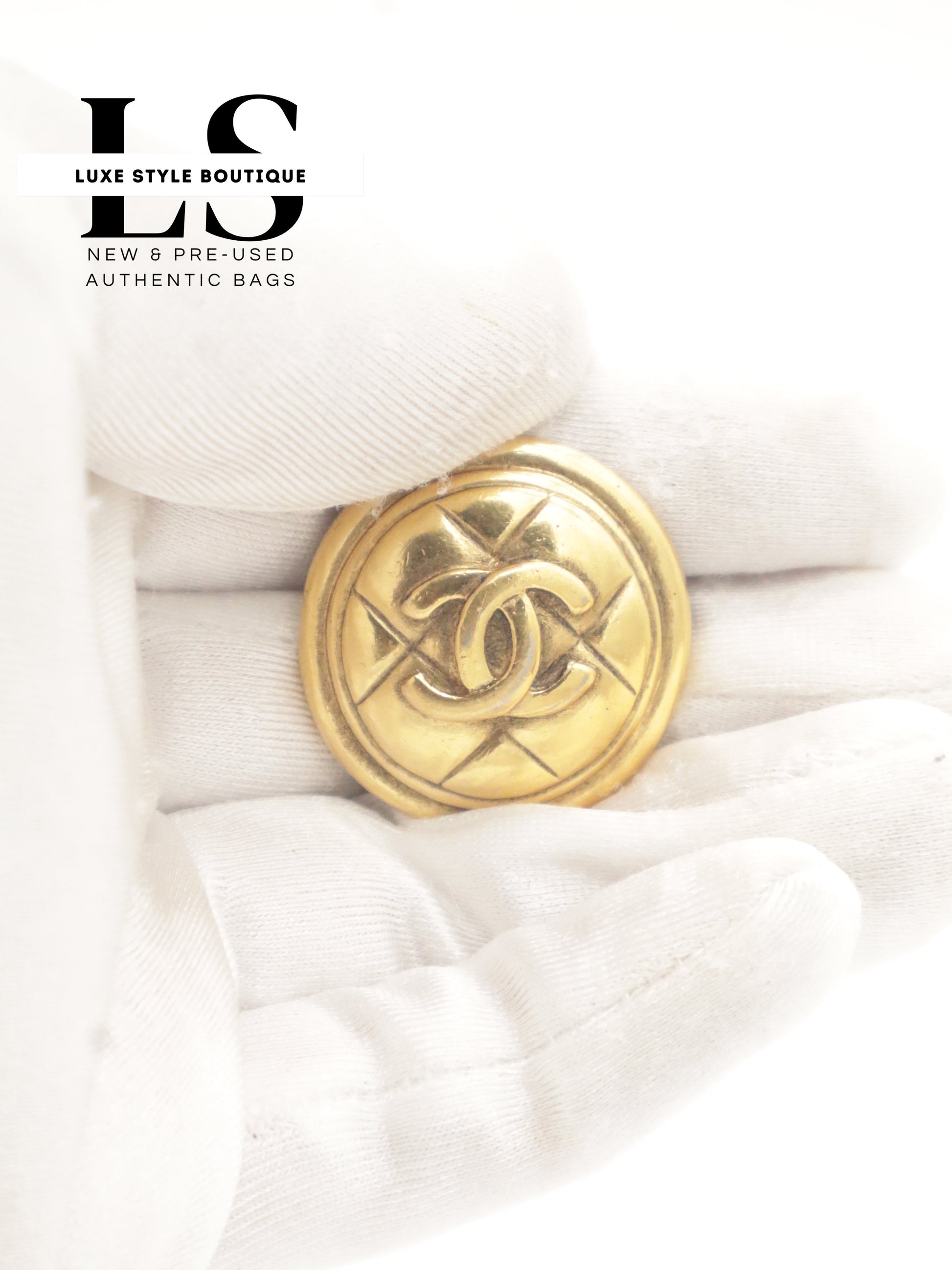 Chanel CC Gold Plated Clip-On Earrings