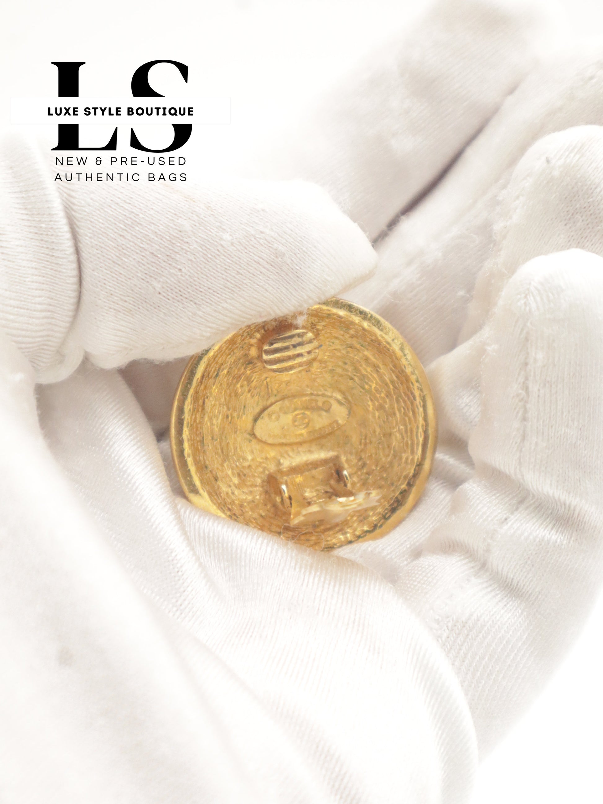 Chanel CC Gold Plated Clip-On Earrings