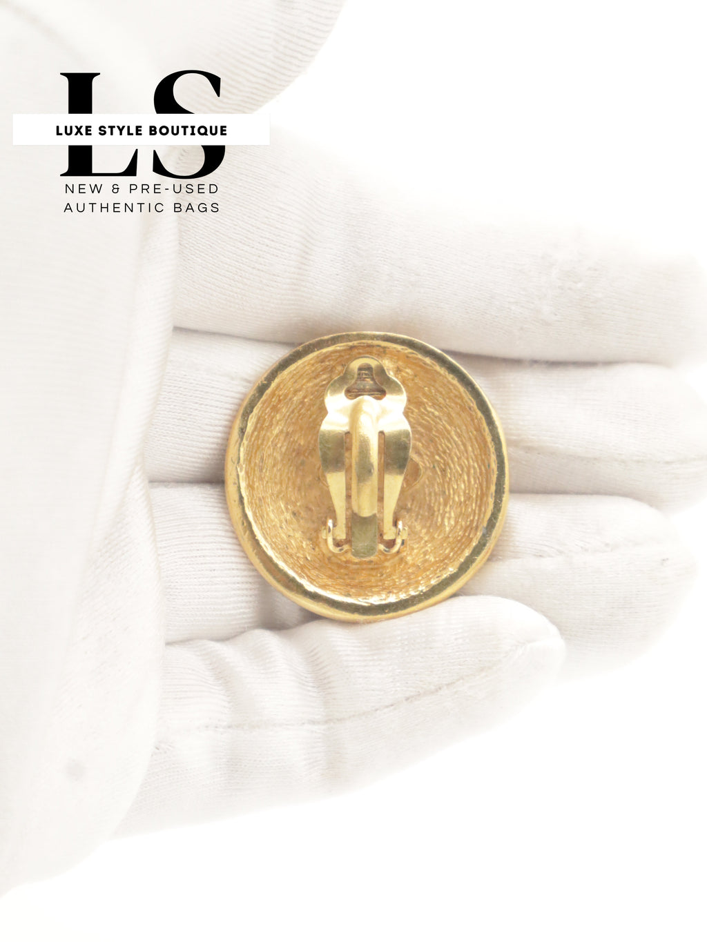 Chanel CC Gold Plated Clip-On Earrings