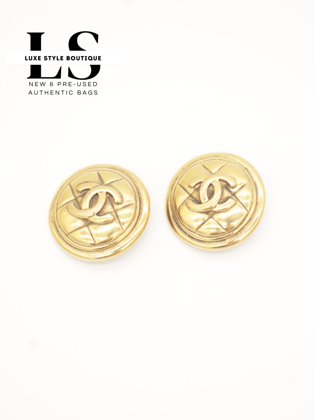 Chanel CC Gold Plated Clip-On Earrings