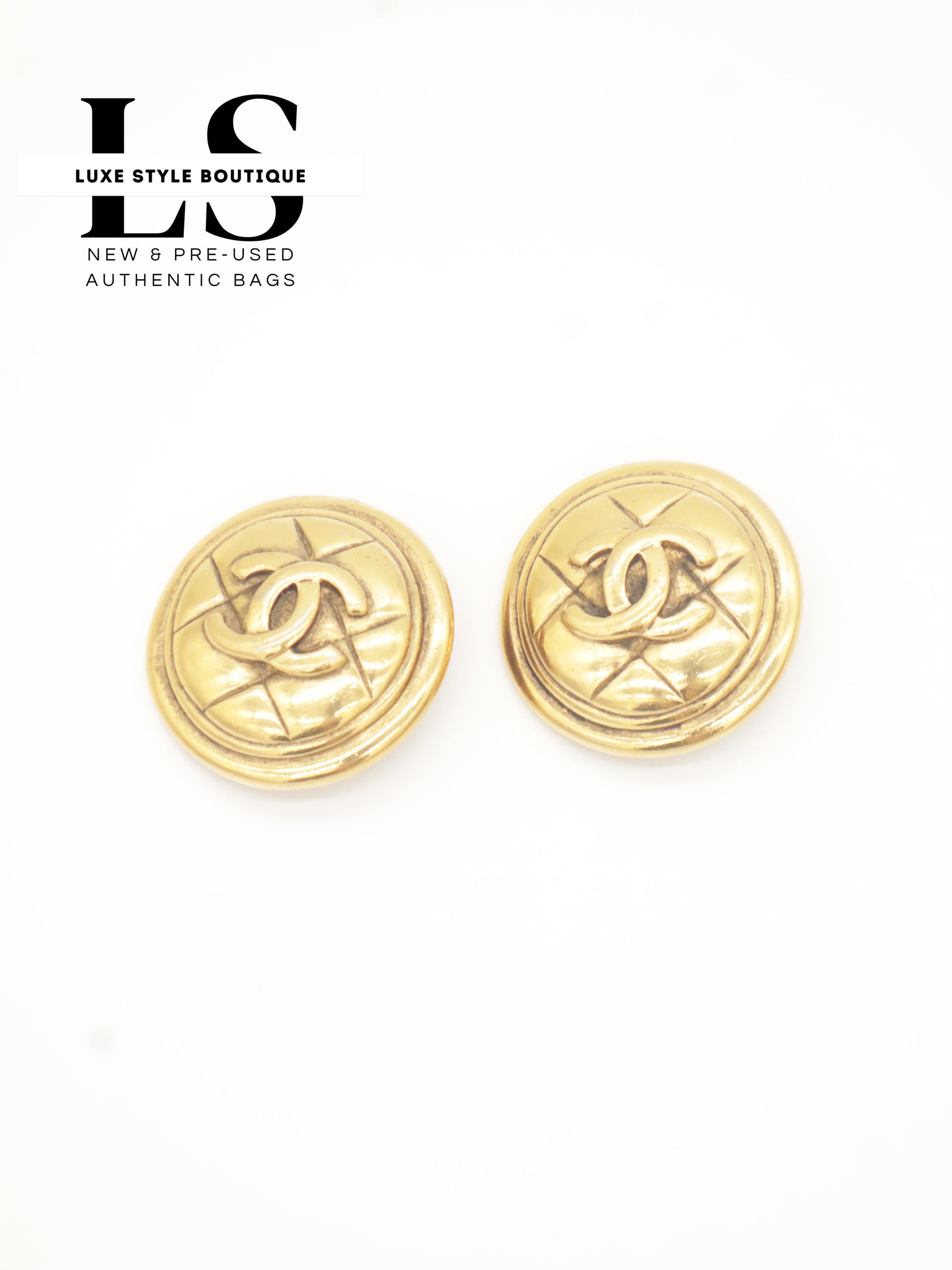 Chanel CC Gold Plated Clip-On Earrings