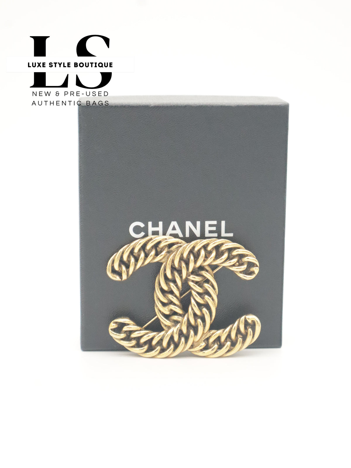 Chanel Metal CC Golden Brooch