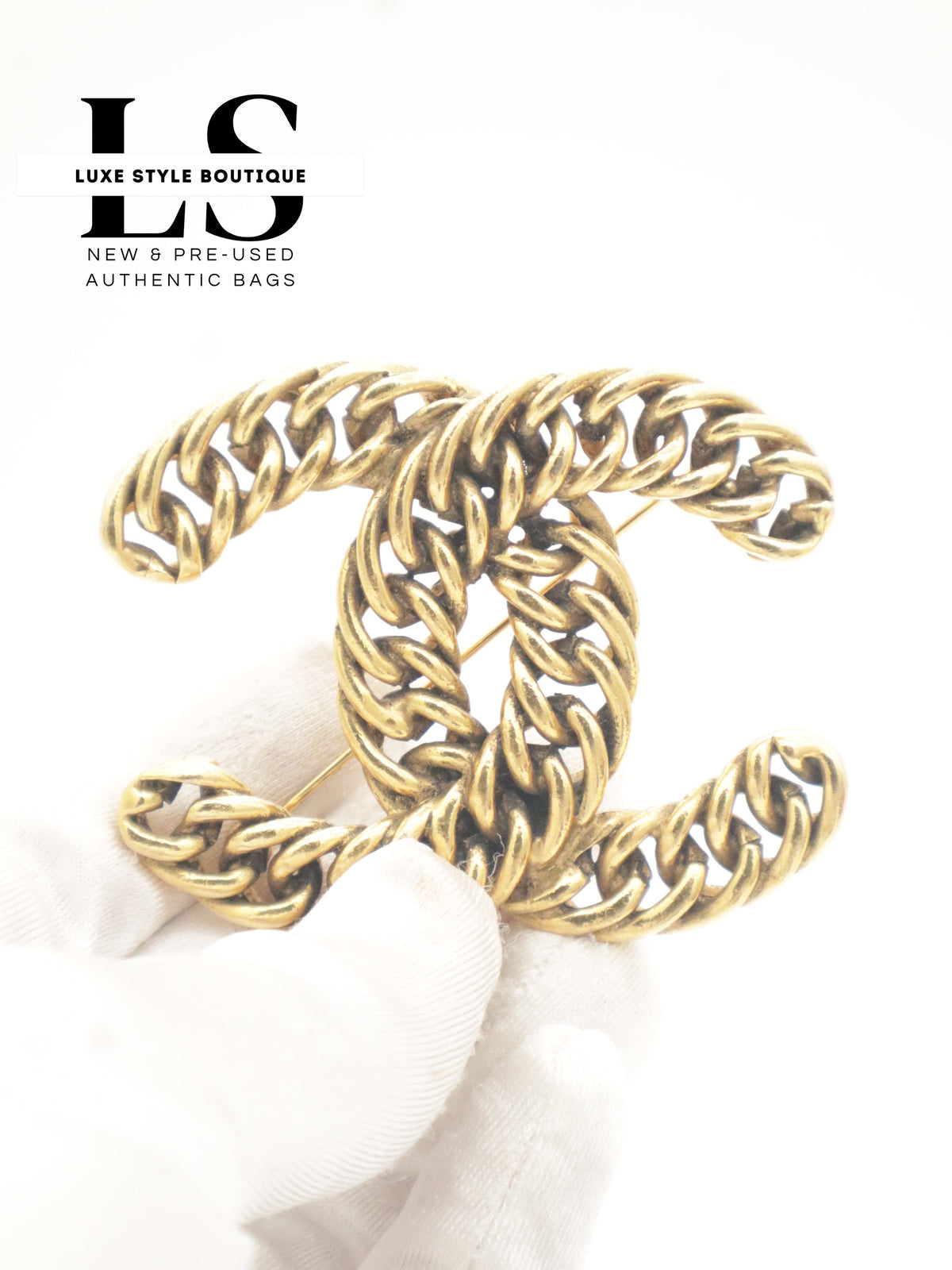 Chanel Metal CC Golden Brooch