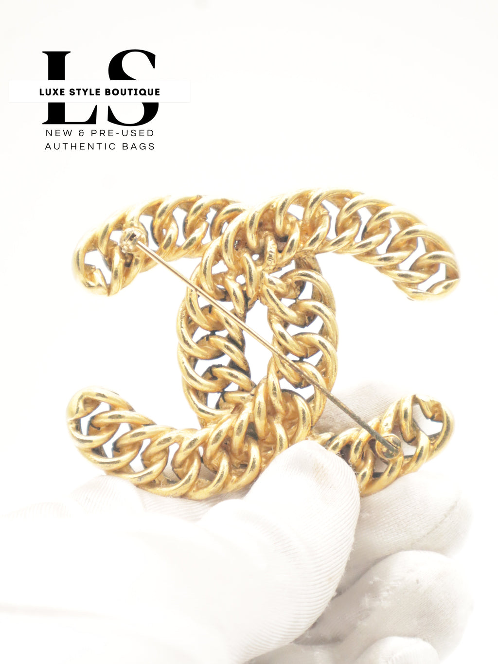 Chanel Metal CC Golden Brooch