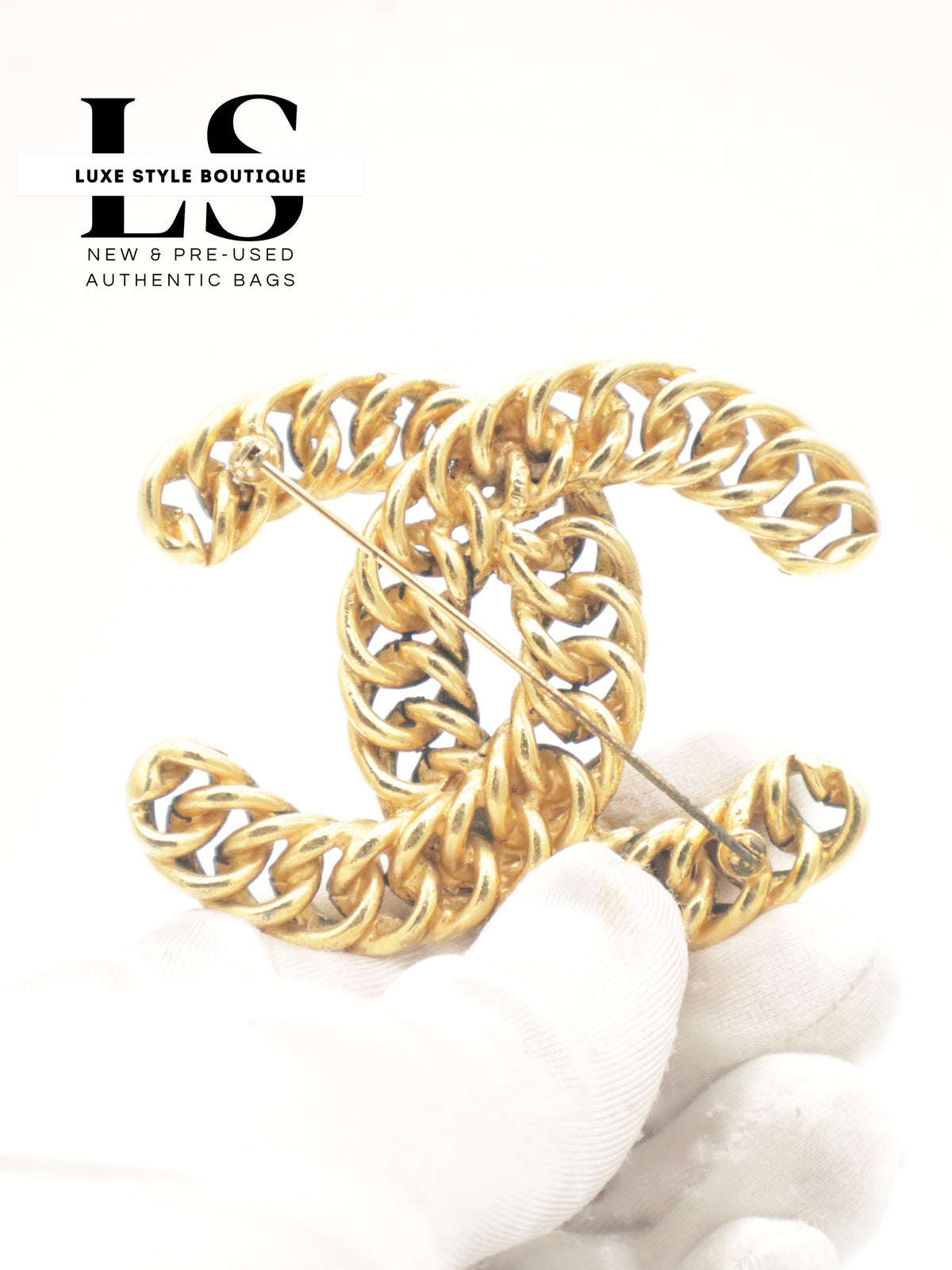 Chanel Metal CC Golden Brooch
