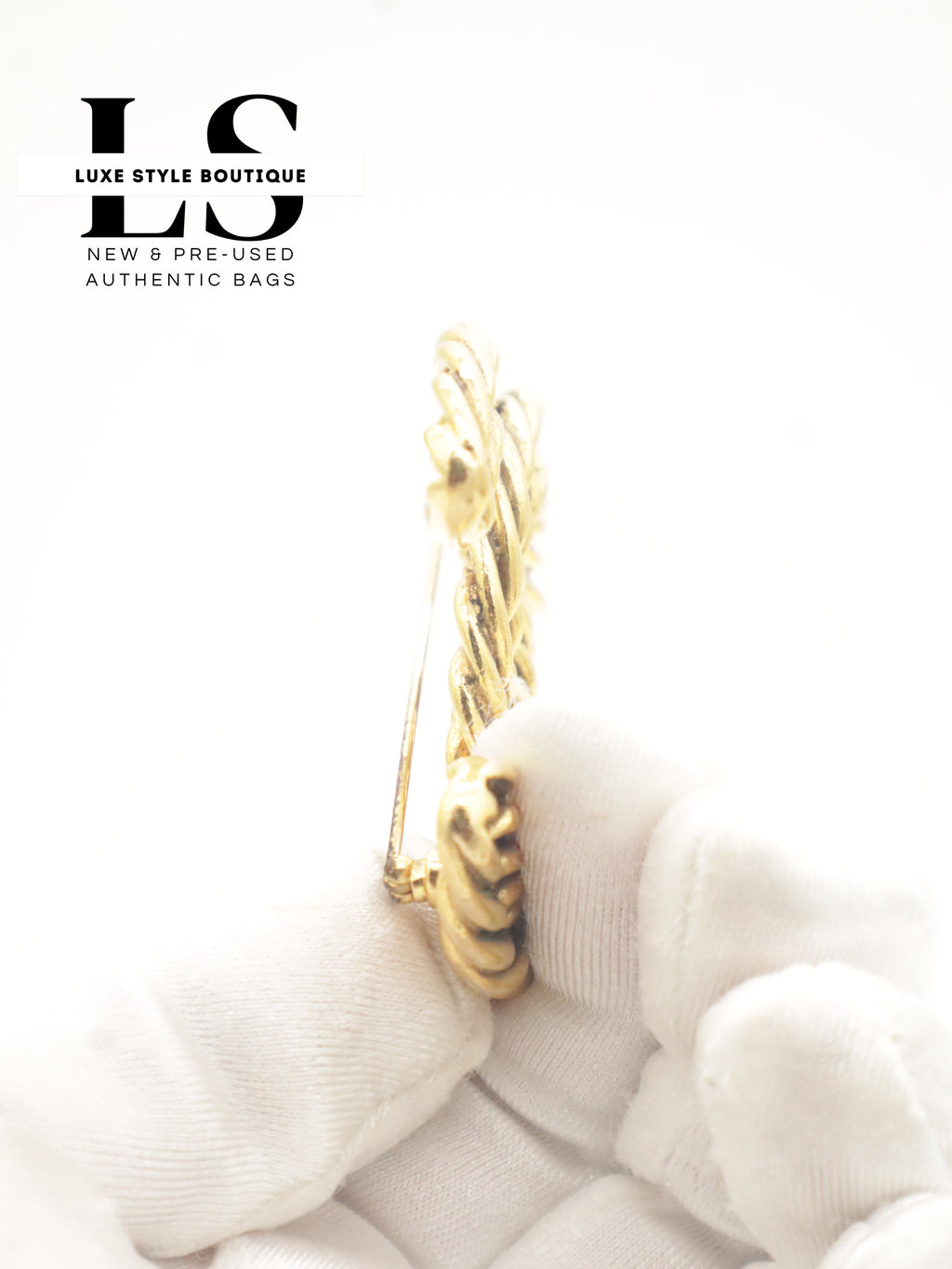 Chanel Metal CC Golden Brooch