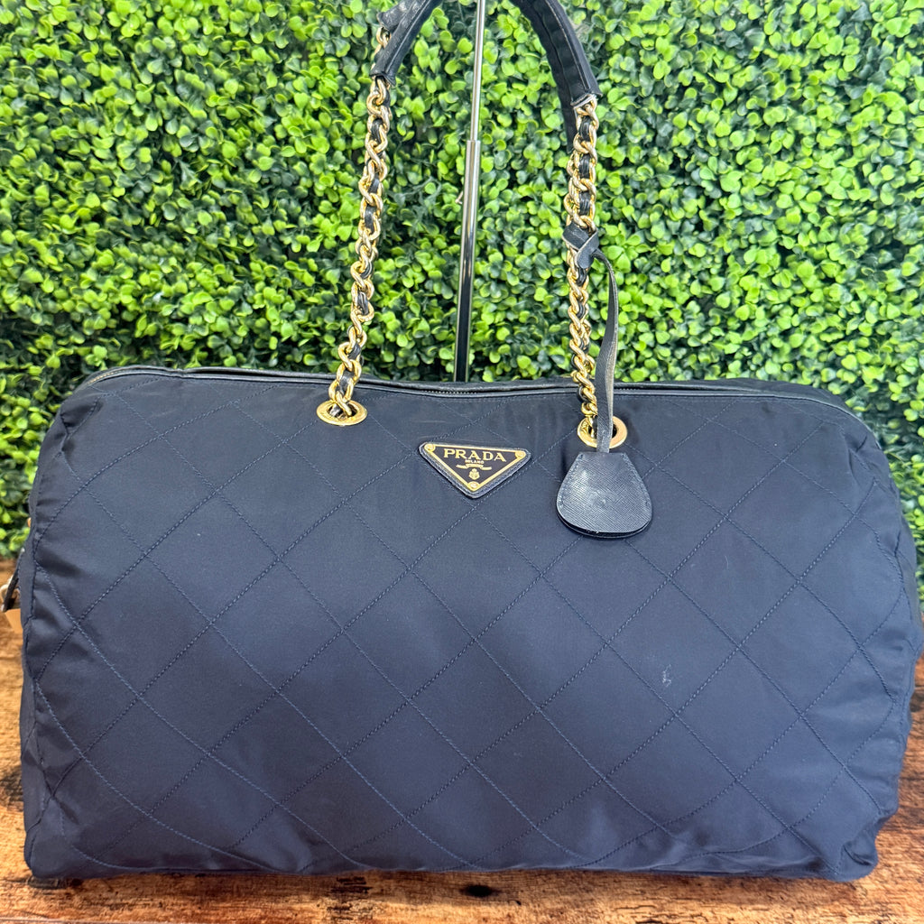 Prada Tessuto Nylon Quilted Chain Tote