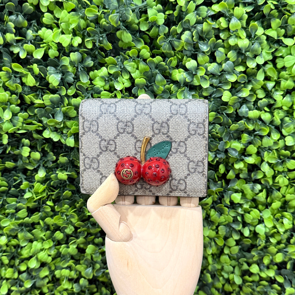 Gucci GG Supreme Cherry Compact Wallet