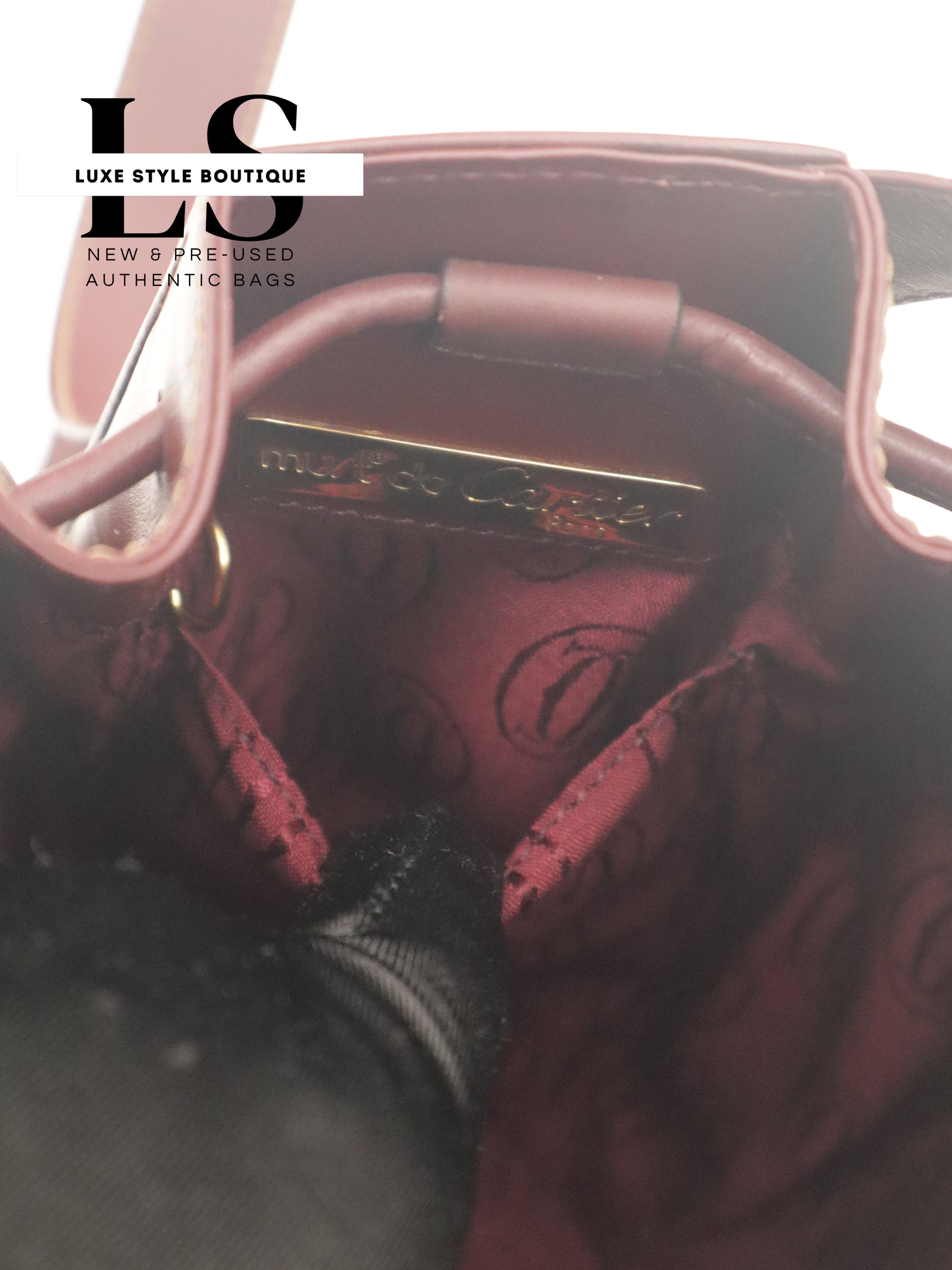 Cartier Must Leather Drawstring Bucket Bag