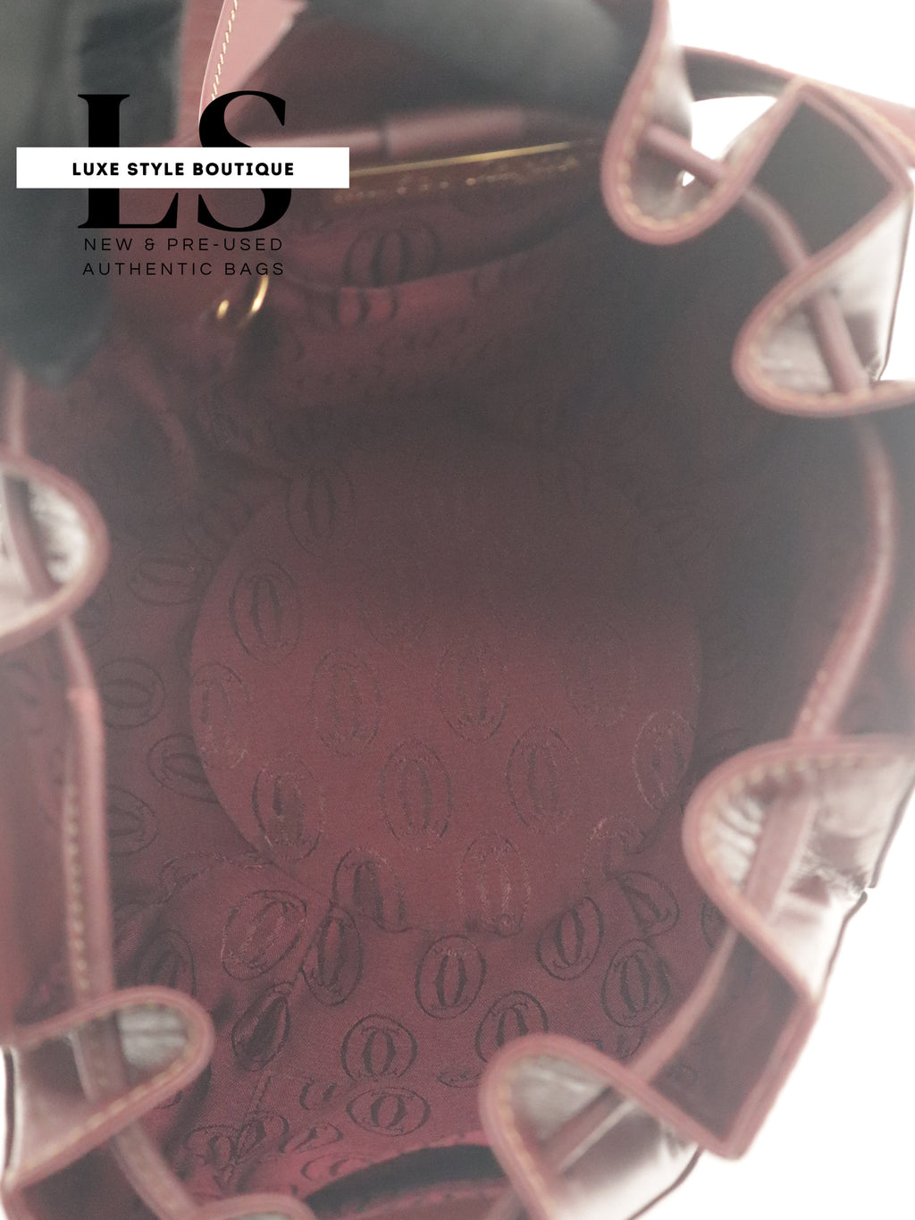 Cartier Must Leather Drawstring Bucket Bag