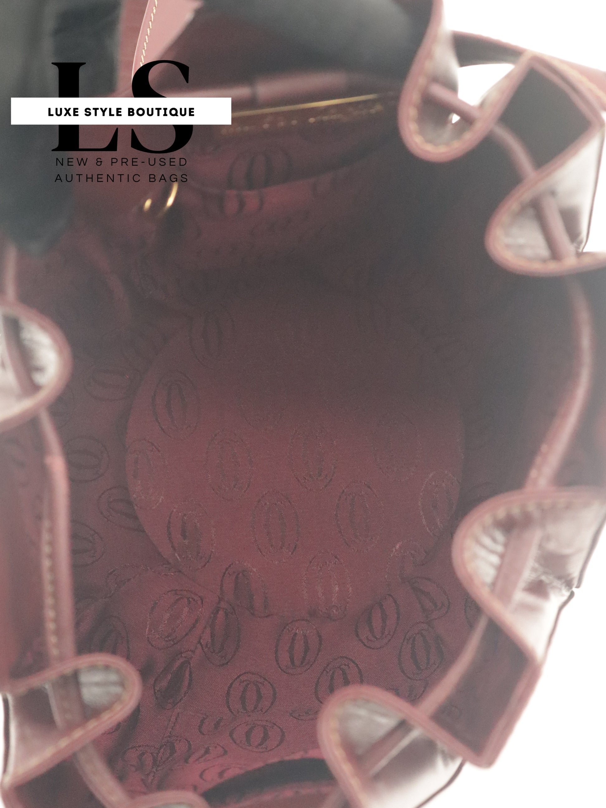 Cartier Must Leather Drawstring Bucket Bag