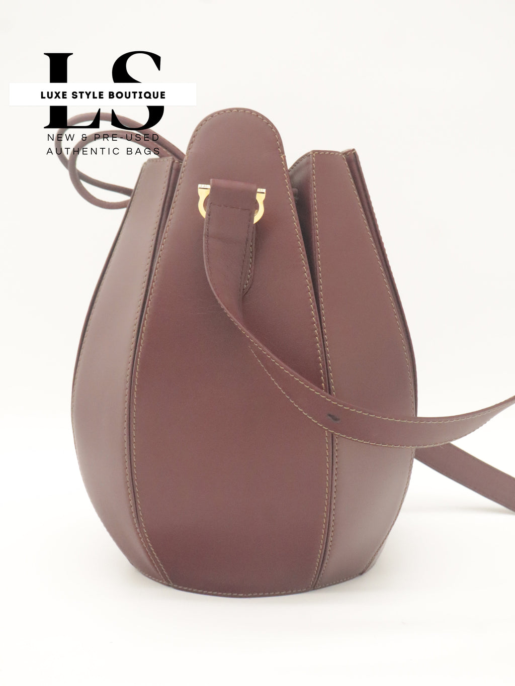 Cartier Must Leather Drawstring Bucket Bag