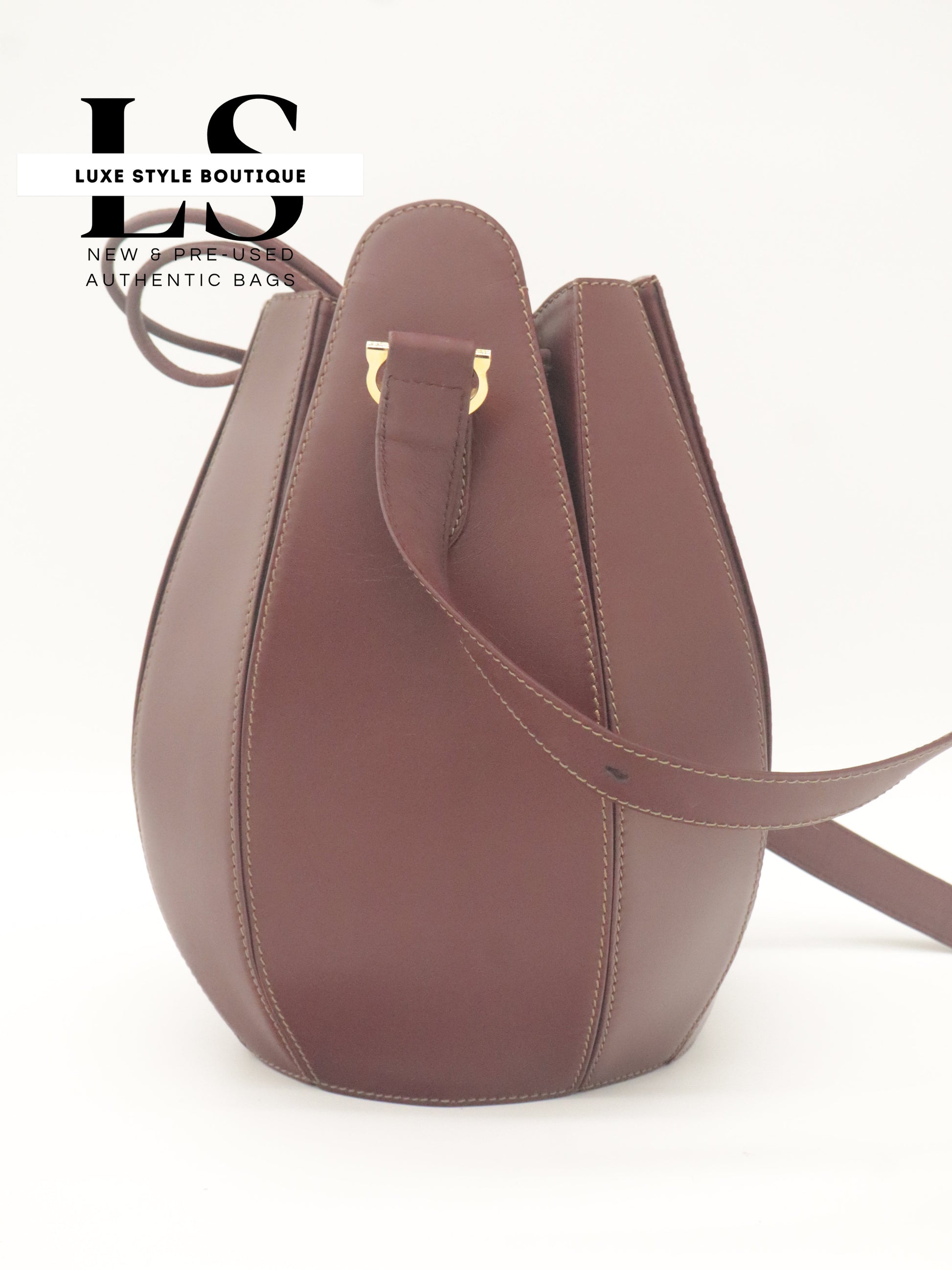 Cartier Must Leather Drawstring Bucket Bag