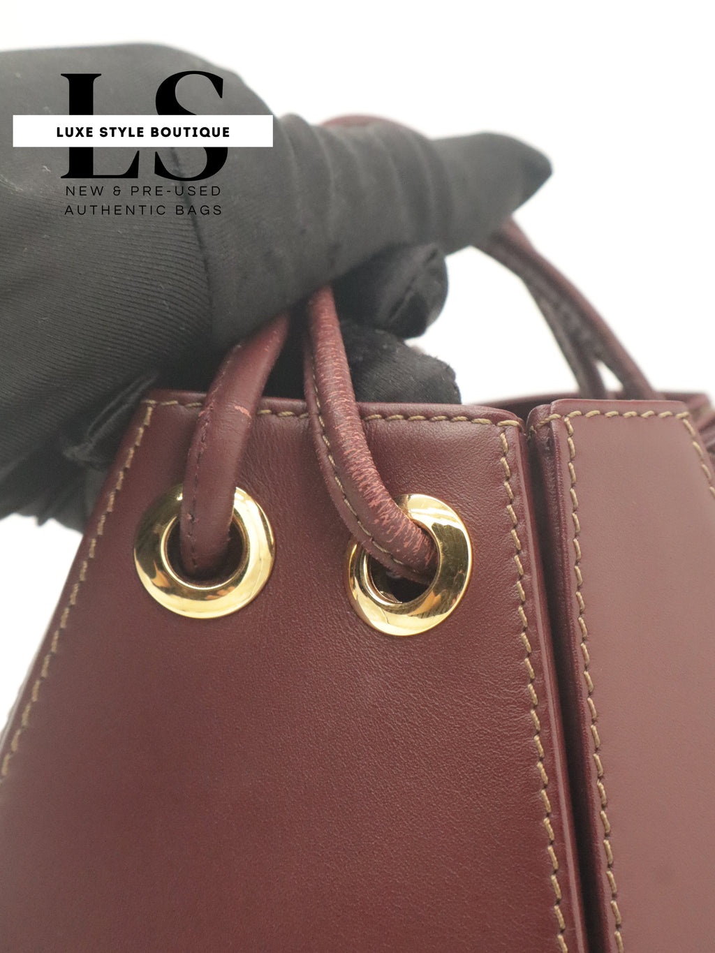 Cartier Must Leather Drawstring Bucket Bag
