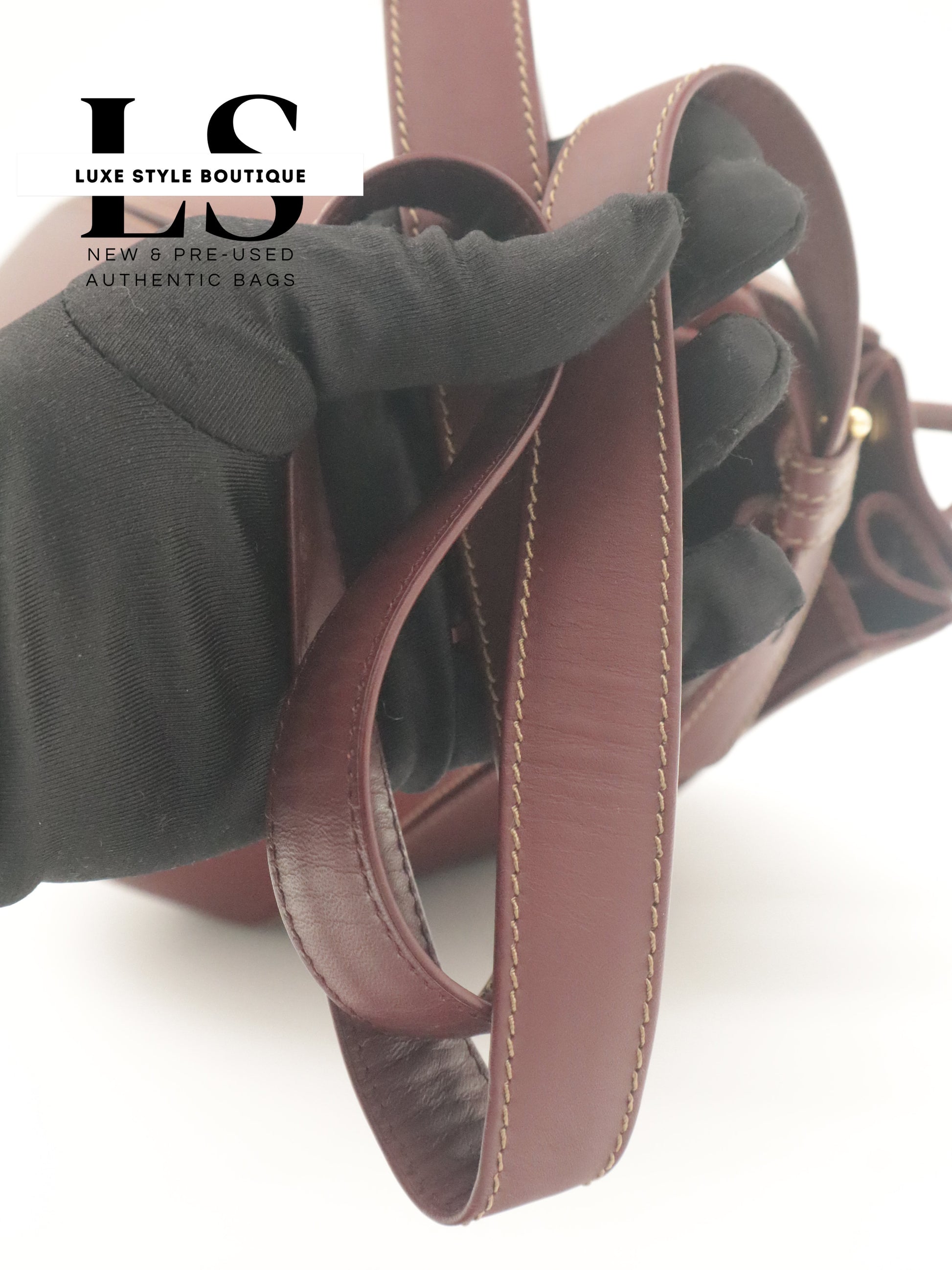 Cartier Must Leather Drawstring Bucket Bag