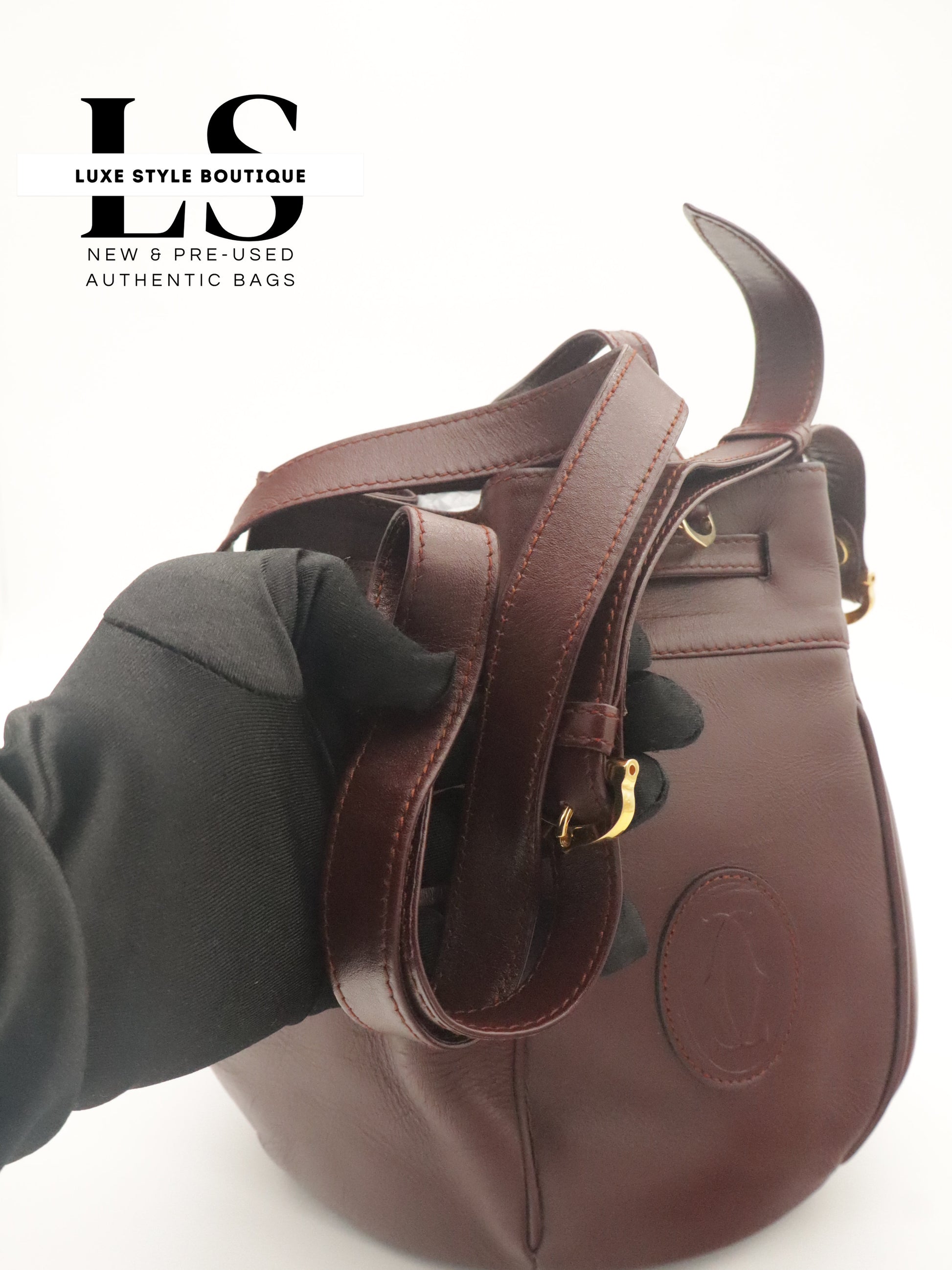 Cartier Must Vintage Leather Bucket Bag