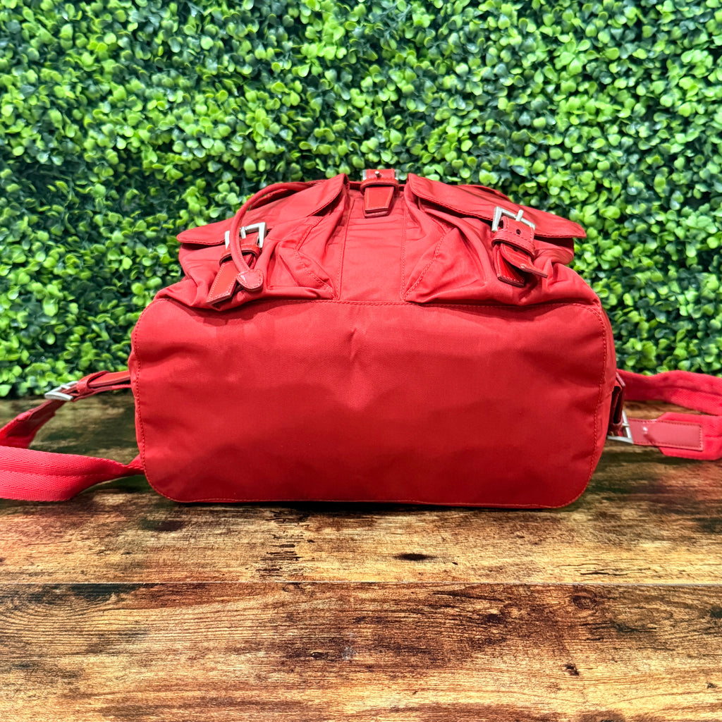 Prada Tessuto Vela Nylon Backpack Red