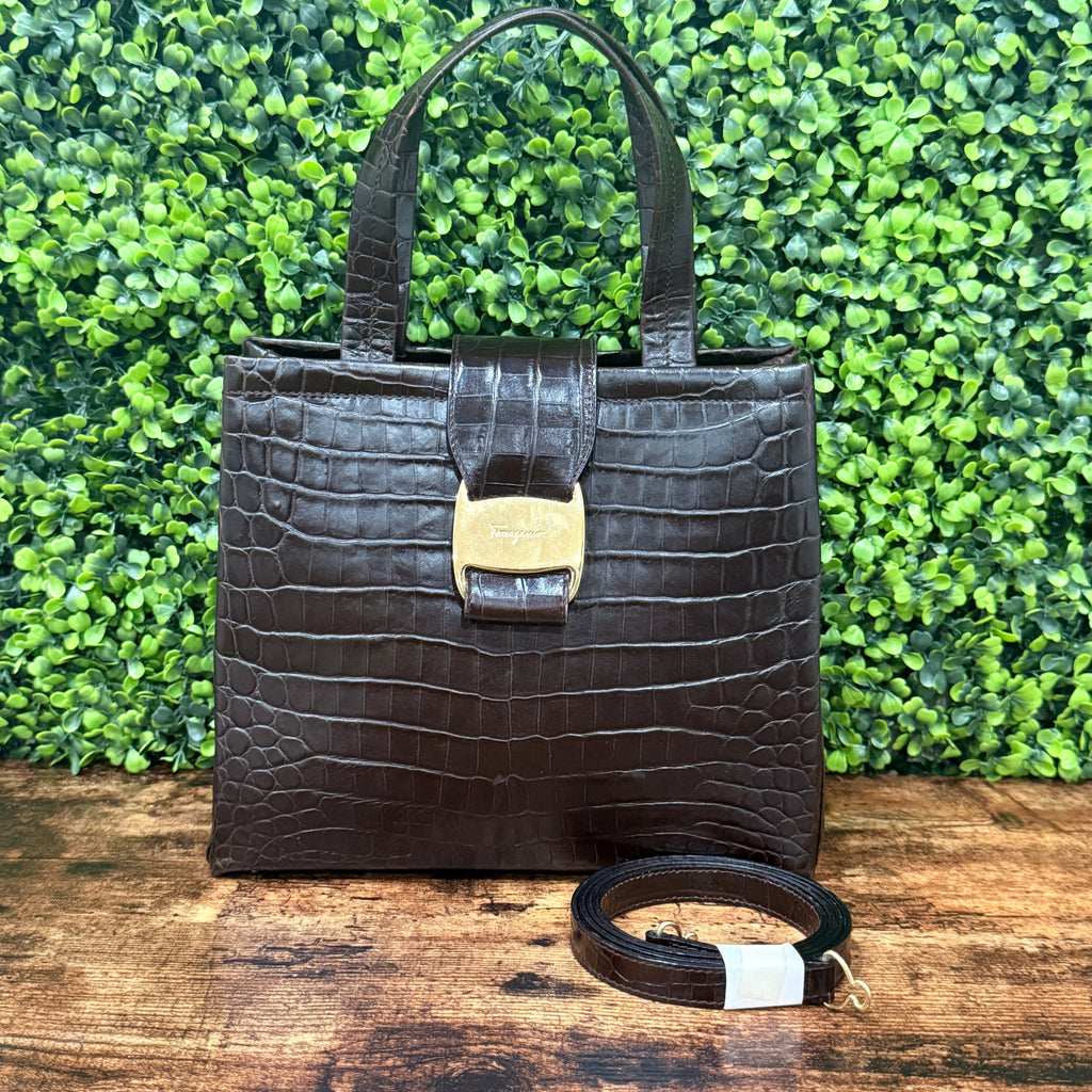 Salvatore Ferragamo Vera Leather Handbag