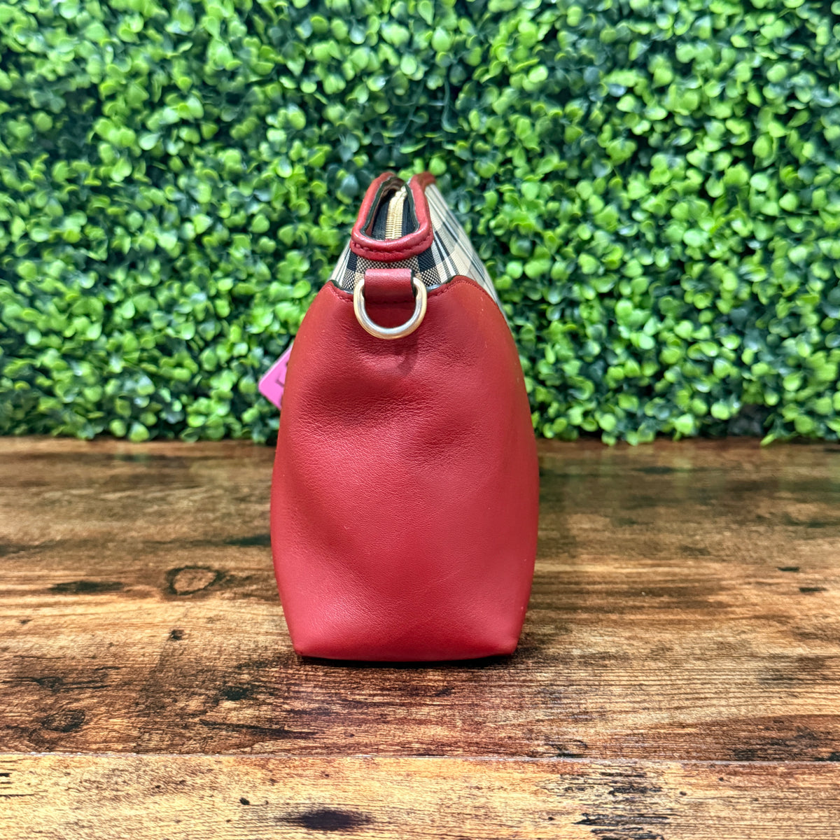 Burberry Red Haymarket Check Chichester Bag