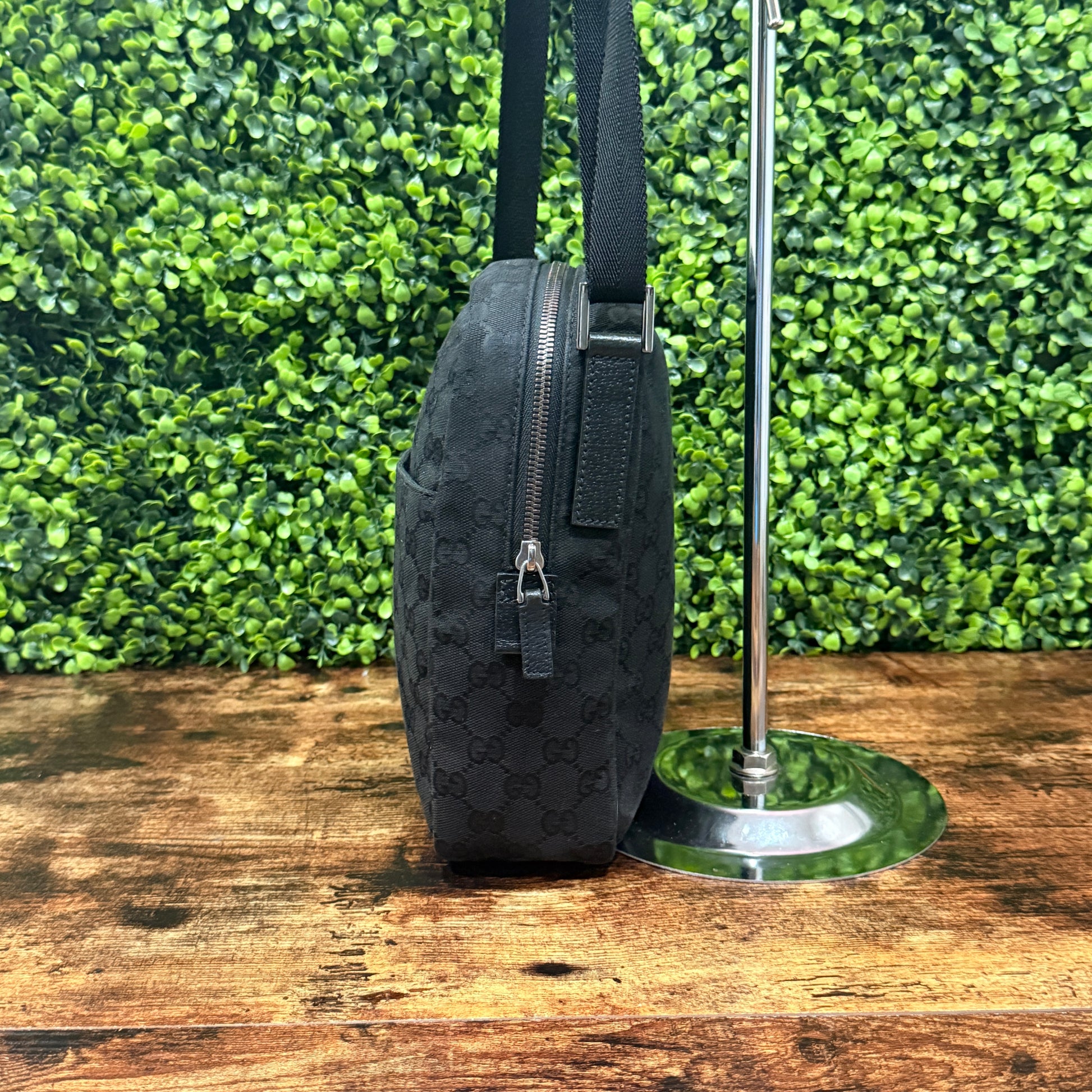 Gucci Black GG Canvas Crossbody