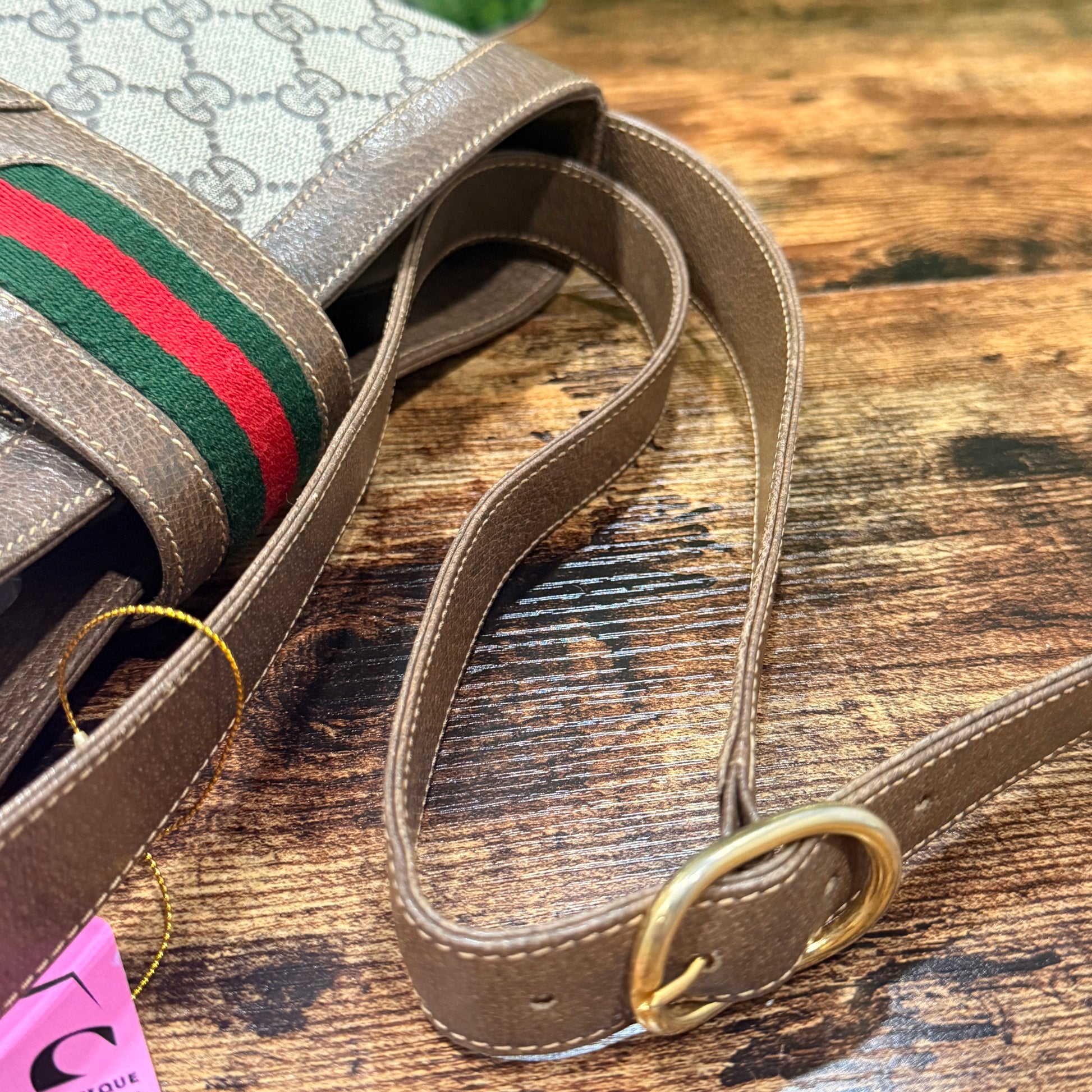Gucci Vintage GG Web Sherry Line Boots
