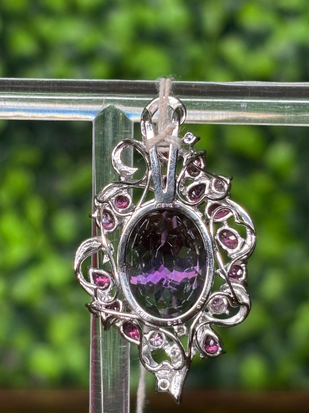 Pendant White Gold 18K w/Rubies