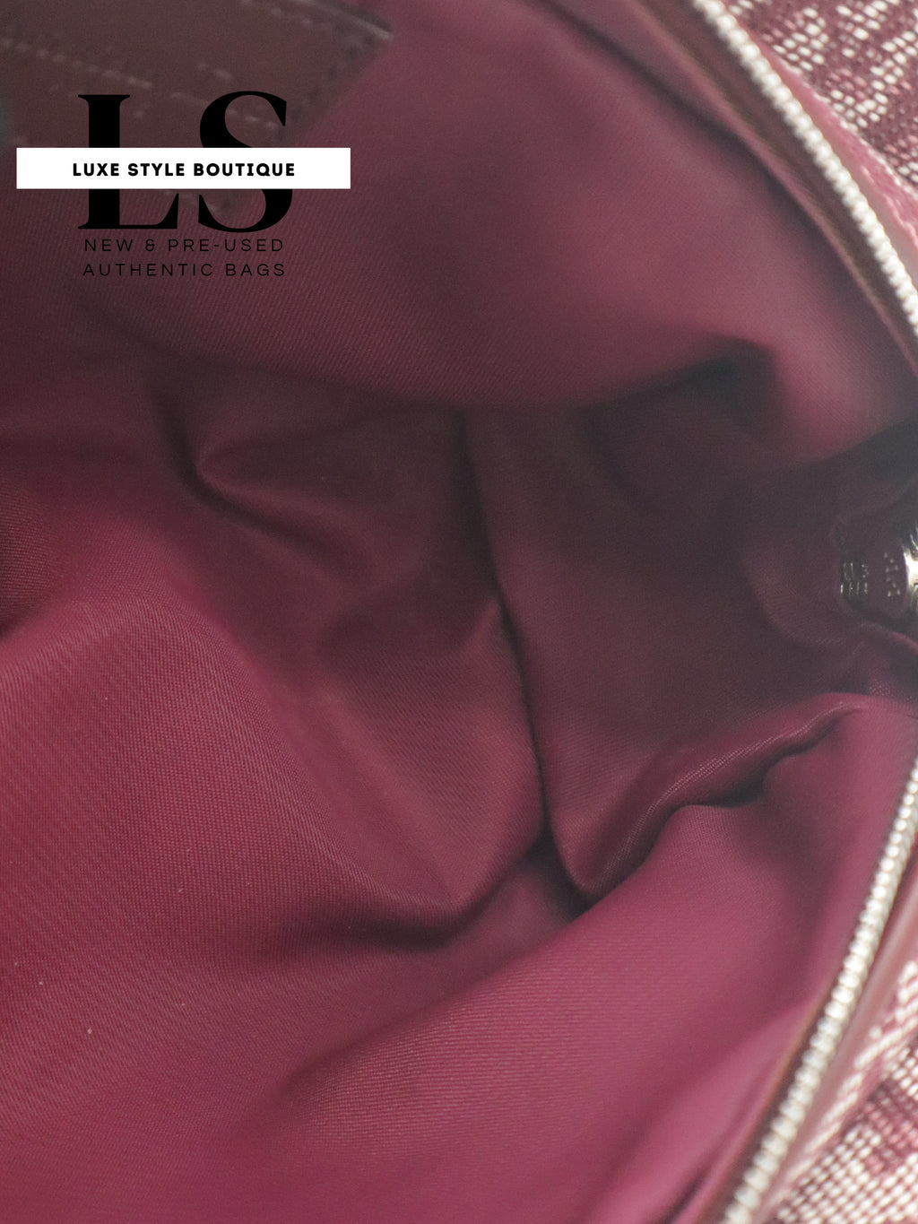 Dior Burgundy Trotter Canvas Pouch Wristlet