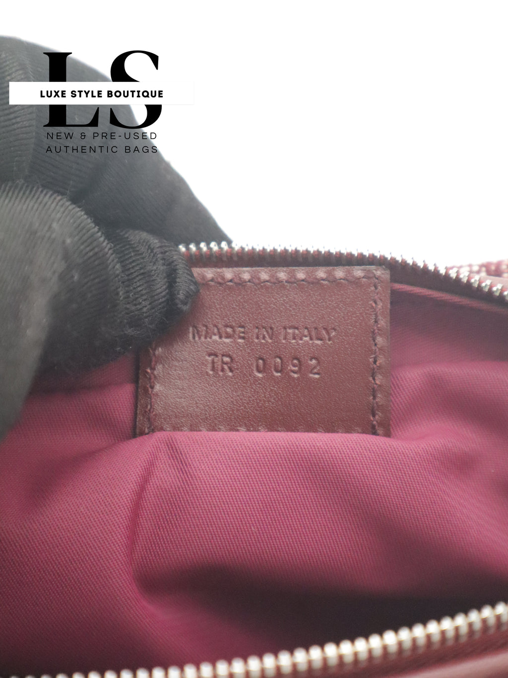 Dior Burgundy Trotter Canvas Pouch Wristlet