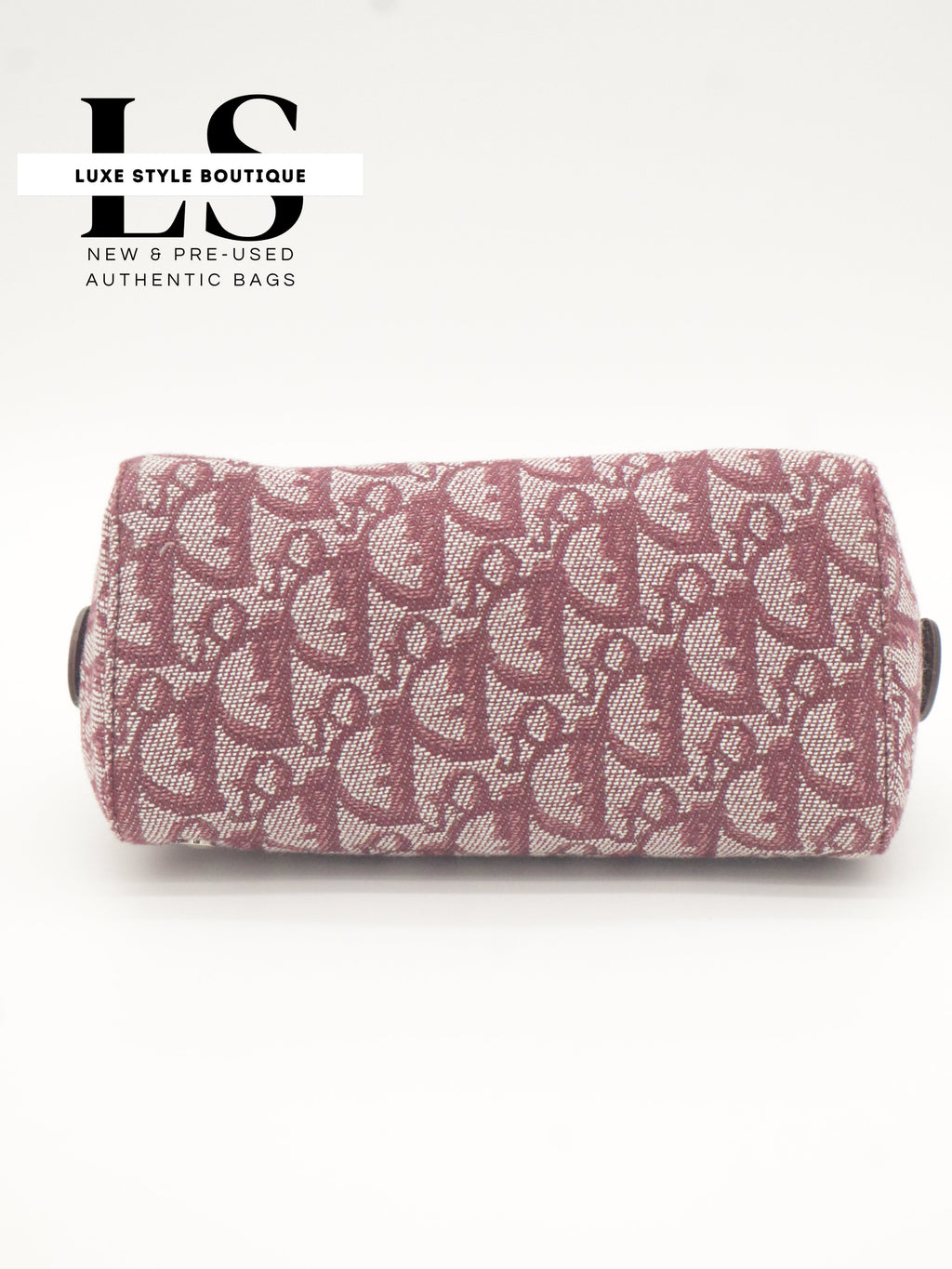 Dior Burgundy Trotter Canvas Pouch Wristlet