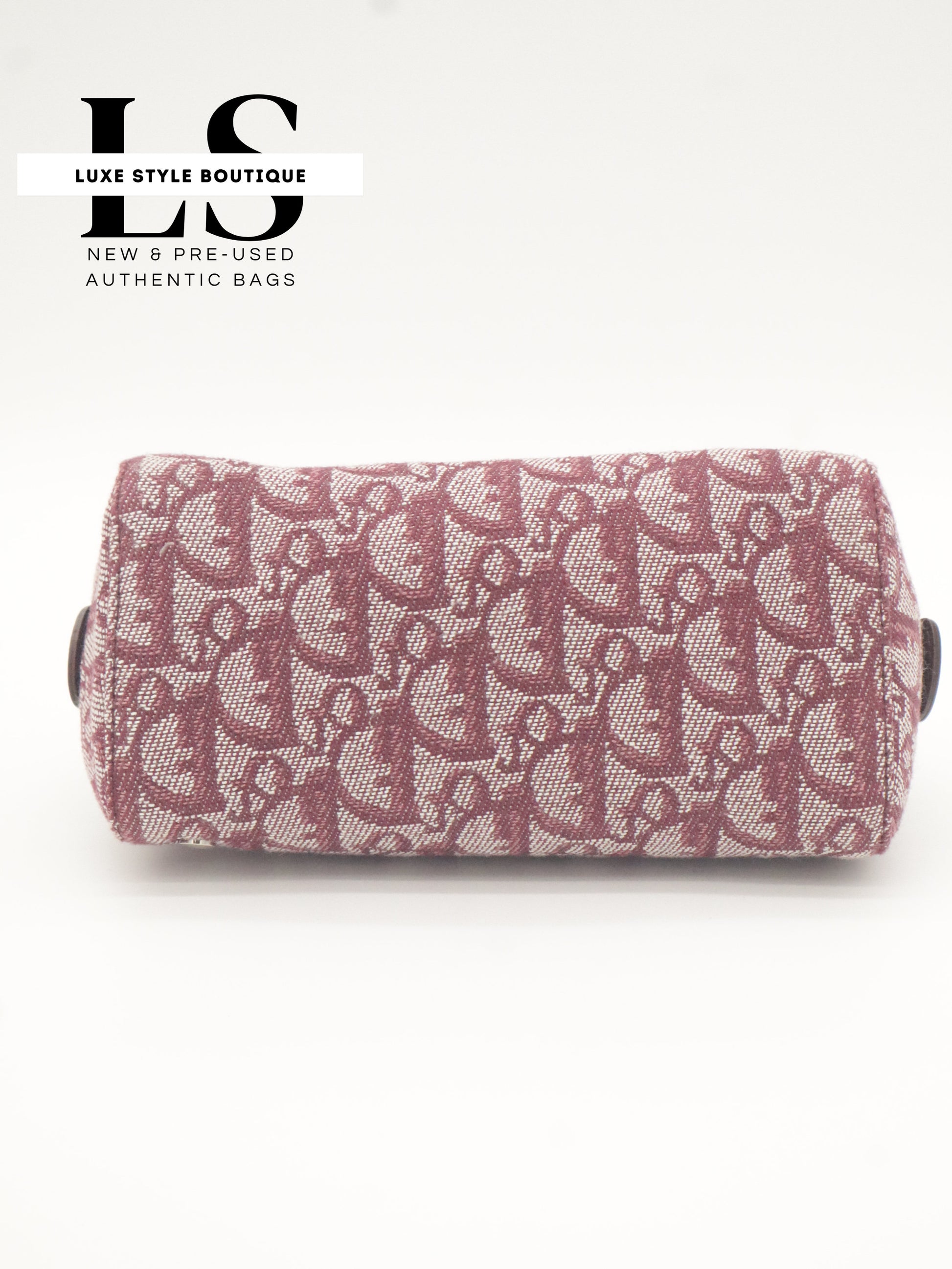 Dior Burgundy Trotter Canvas Pouch Wristlet